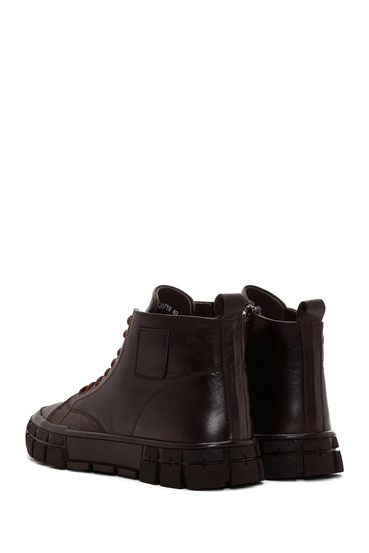 Erkek Kahverengi Deri Bilekli Sneaker - Image 5