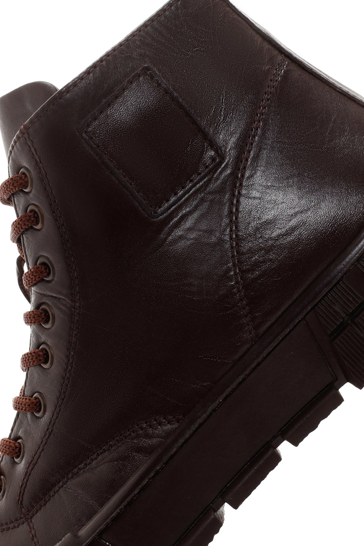 Erkek Kahverengi Deri Bilekli Sneaker - Image 7