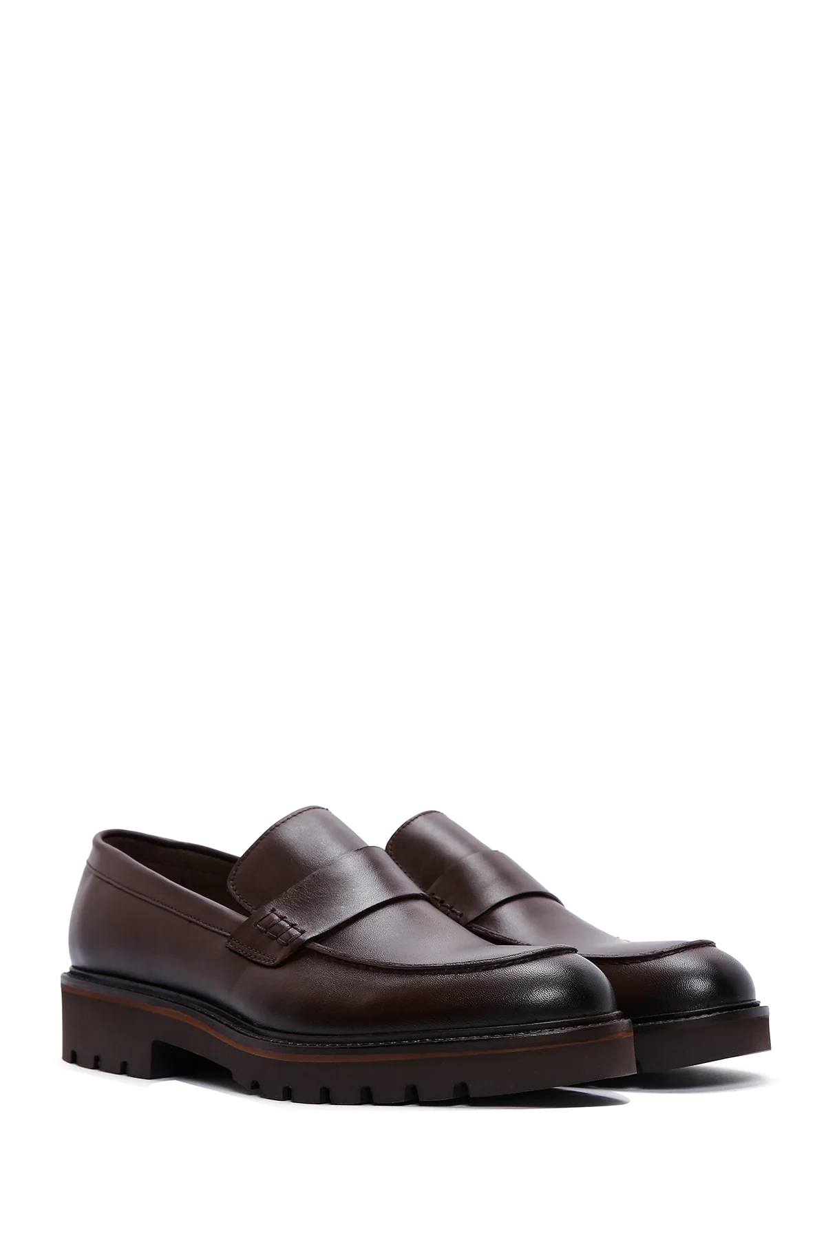 Erkek Kahverengi Deri Casual Loafer - Image 3