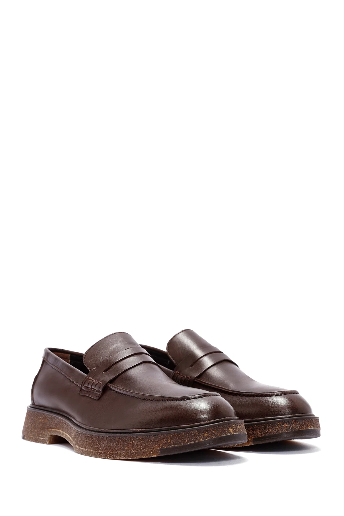 Erkek Kahverengi Deri Casual Loafer - Image 3