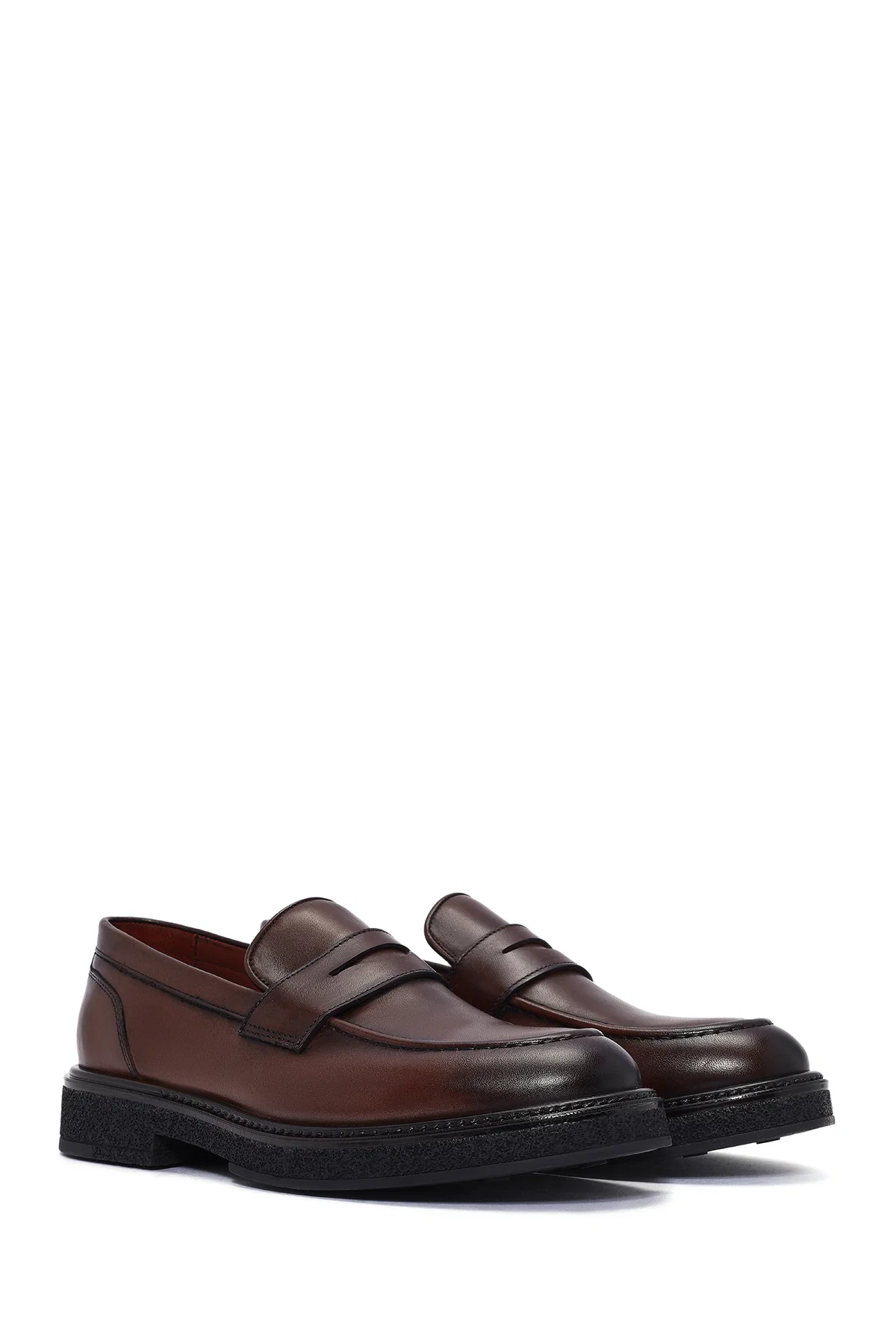 Erkek Kahverengi Deri Casual Loafer - Image 3