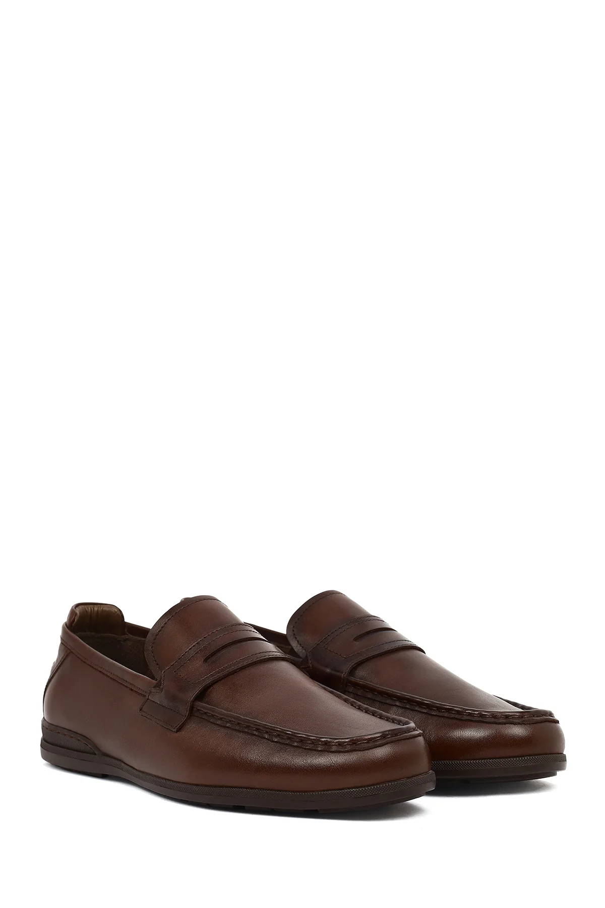 Erkek Kahverengi Deri Casual Loafer - Image 2