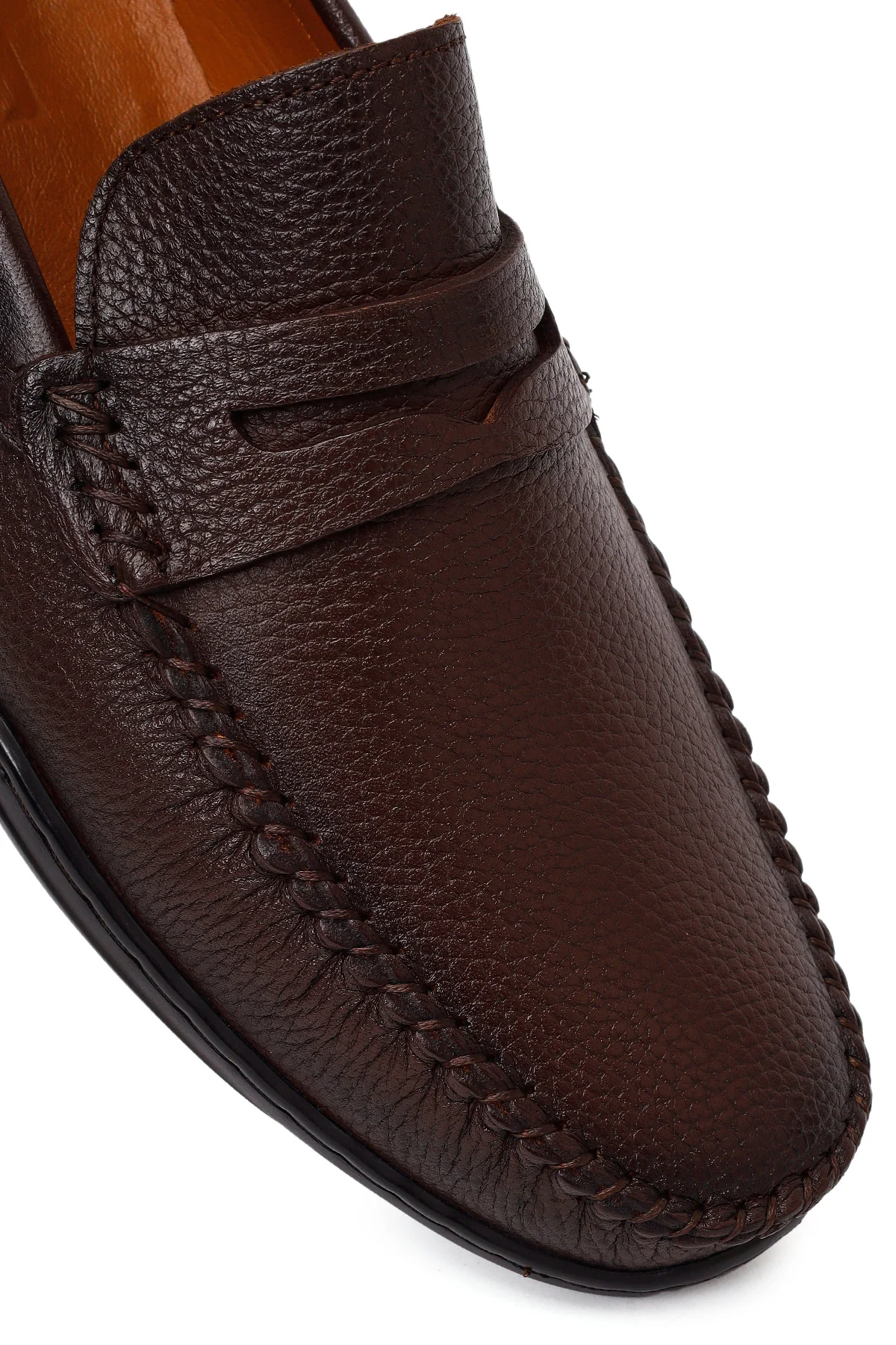 Erkek Kahverengi Deri Casual Loafer - Image 9
