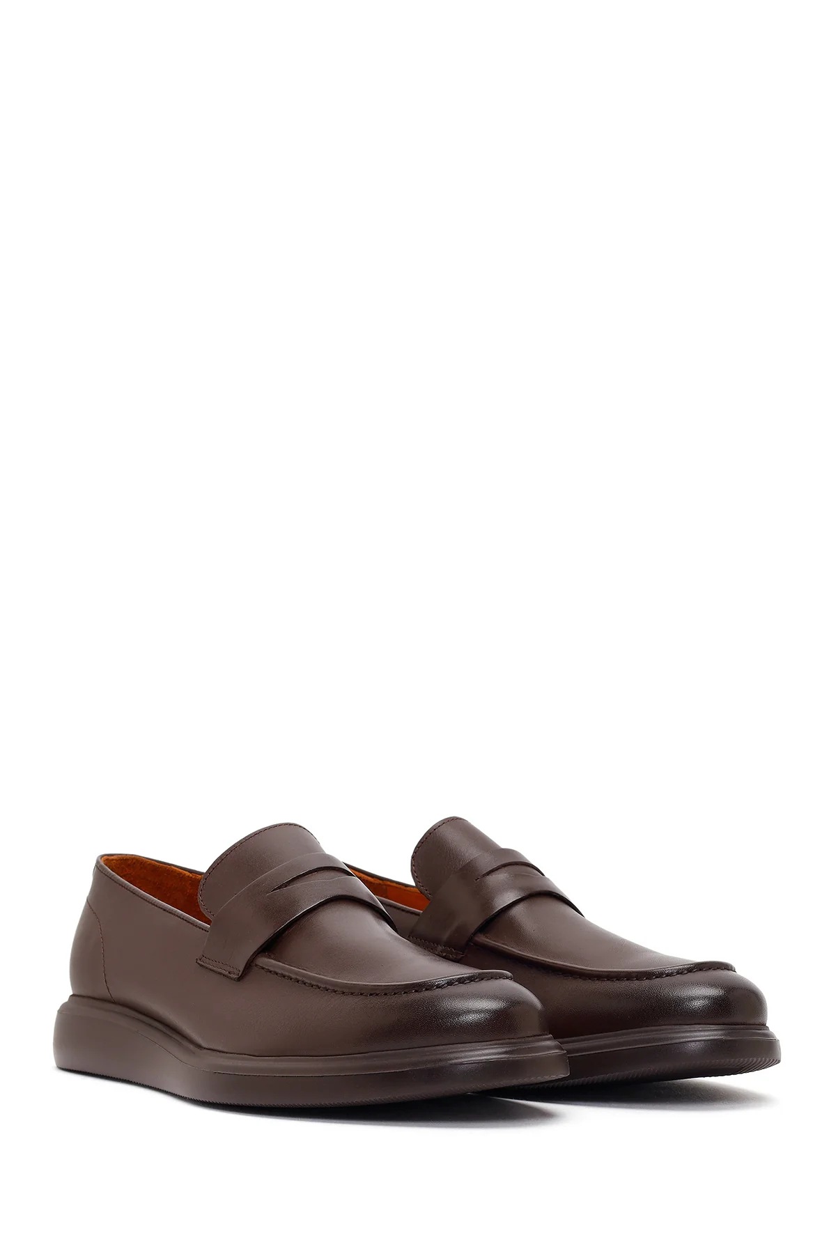 Erkek Kahverengi Deri Casual Loafer - Image 2