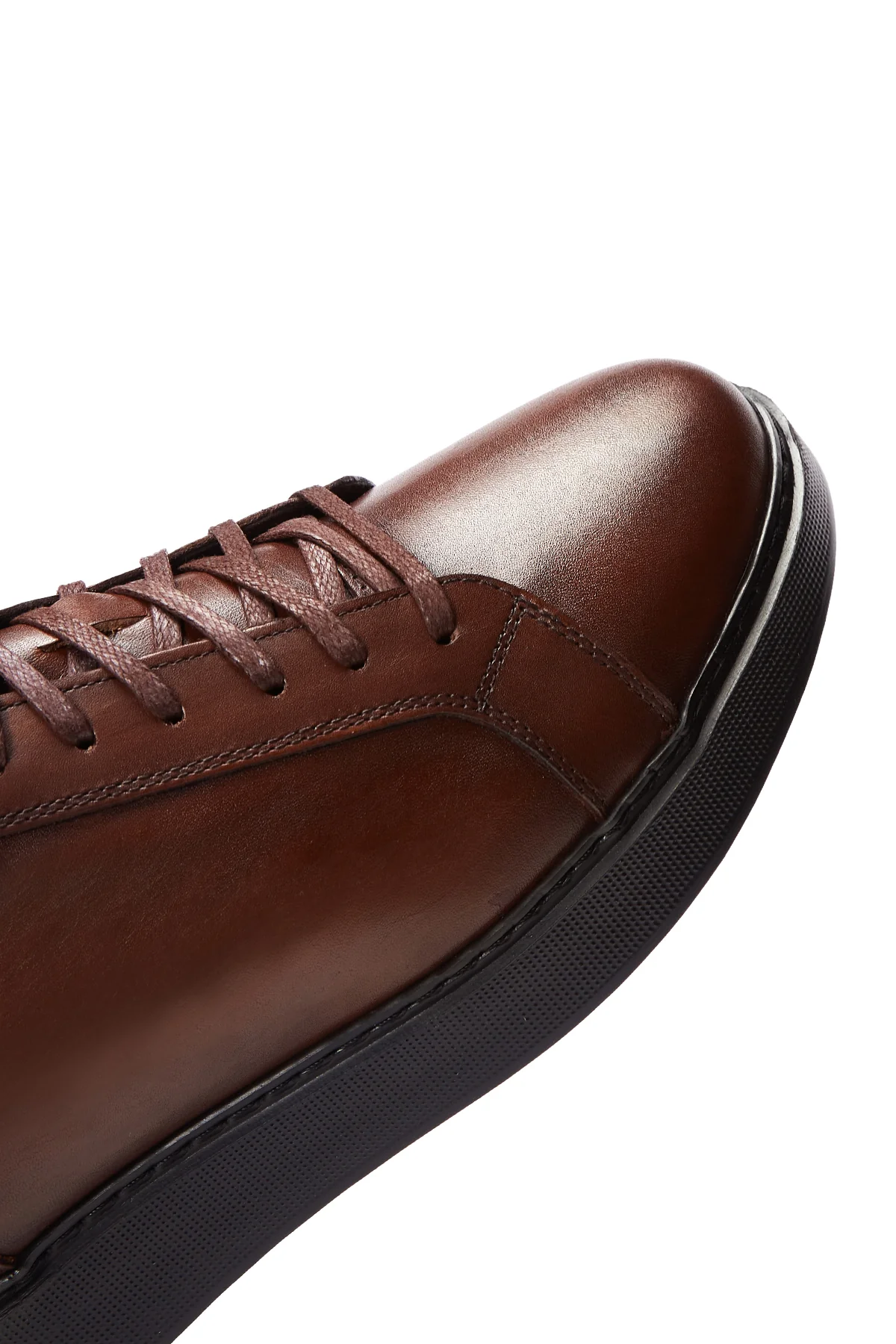 Erkek Kahverengi Deri Casual Sneaker - Image 7