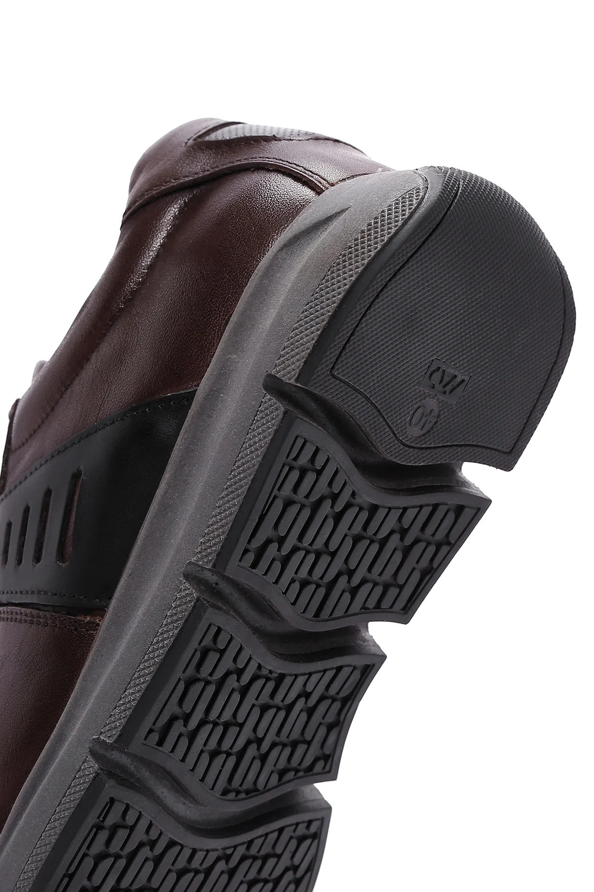 Erkek Kahverengi Deri Casual Sneaker - Image 7