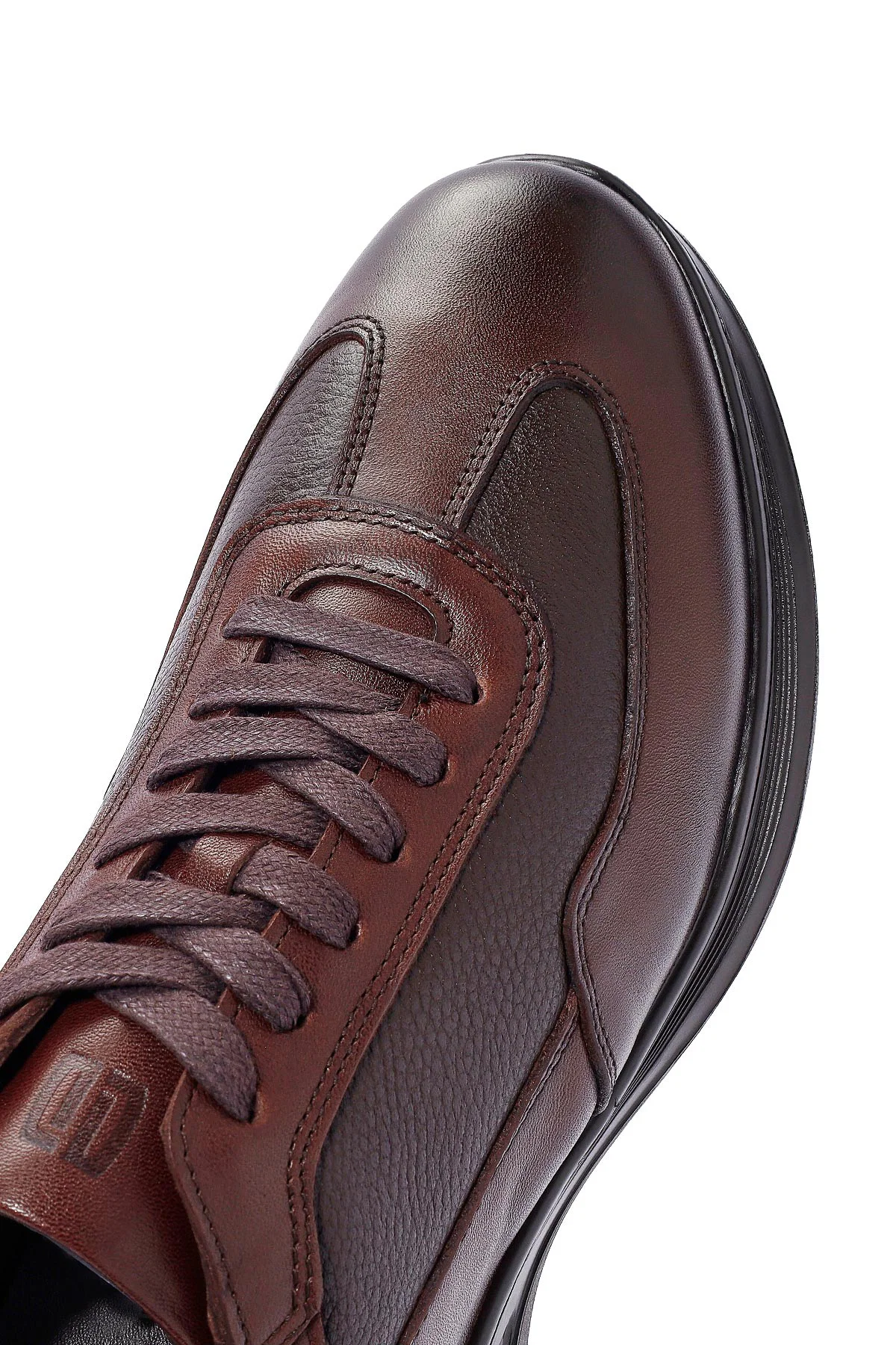 Erkek Kahverengi Deri Casual Sneaker - Image 8