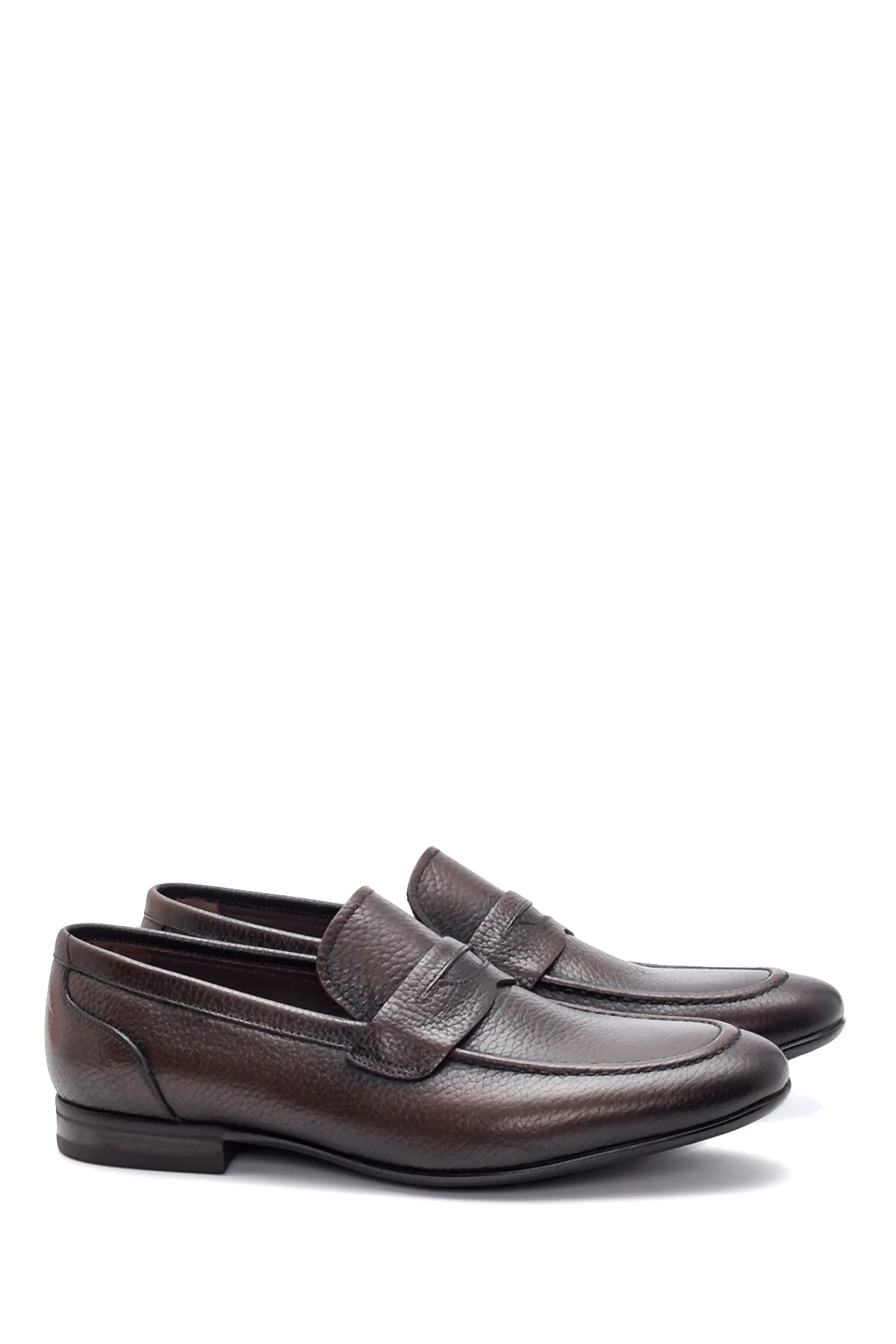 Erkek Kahverengi Deri Klasik Loafer - Image 3