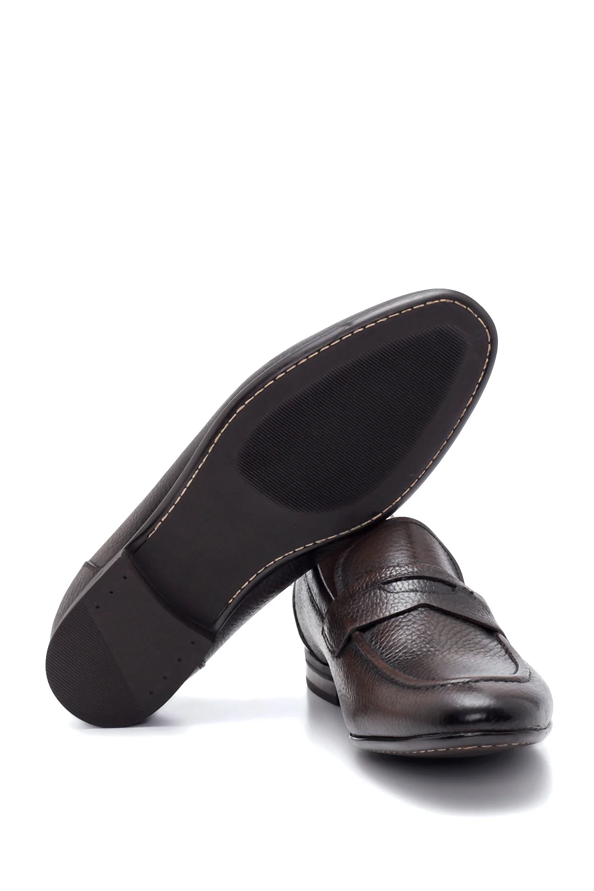Erkek Kahverengi Deri Klasik Loafer - Image 4