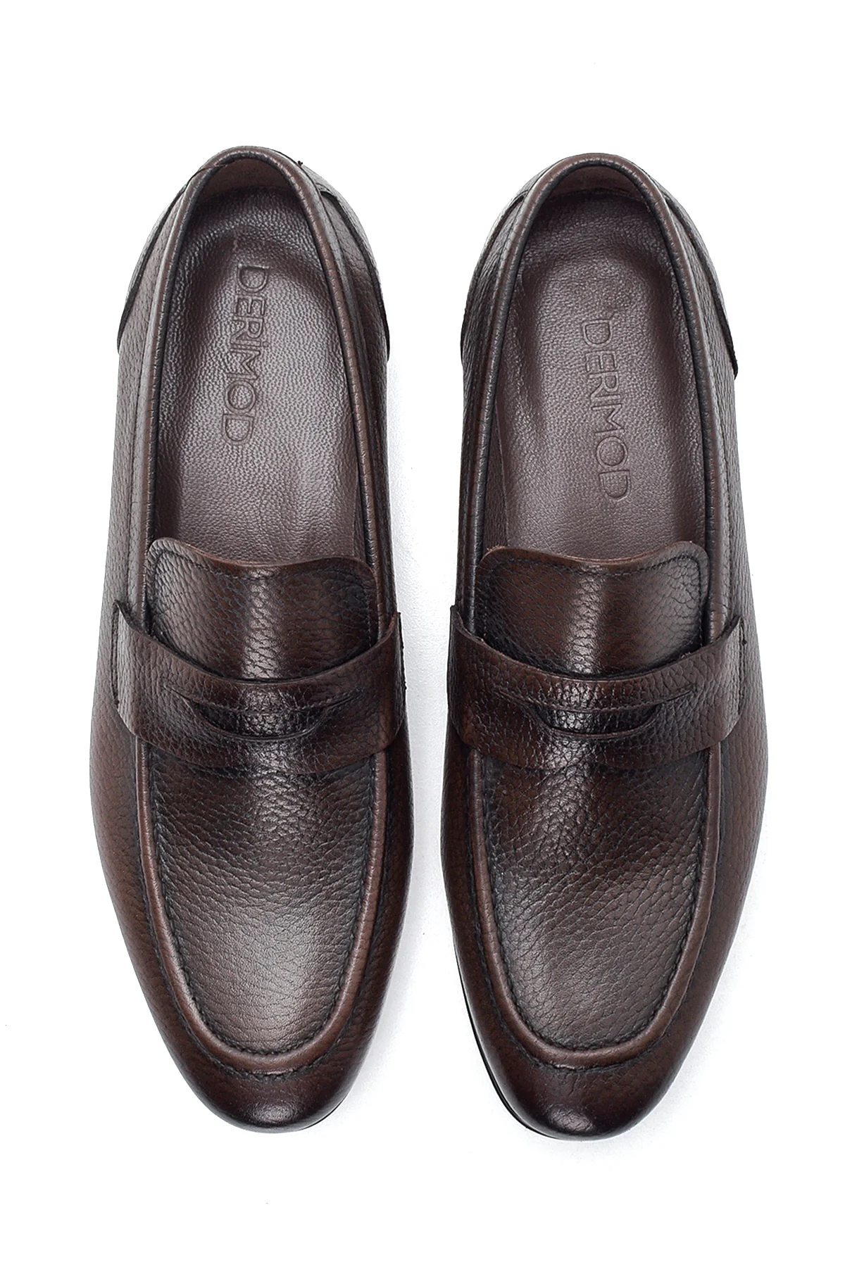 Erkek Kahverengi Deri Klasik Loafer - Image 7