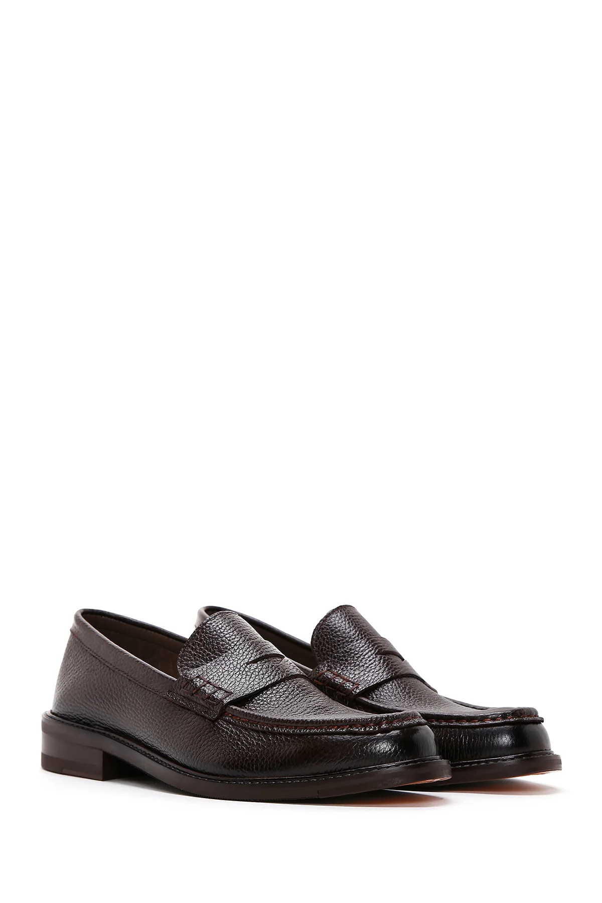 Erkek Kahverengi Deri Klasik Loafer - Image 3