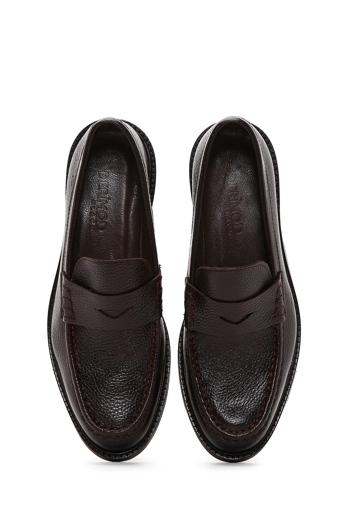 Erkek Kahverengi Deri Klasik Loafer - Image 6