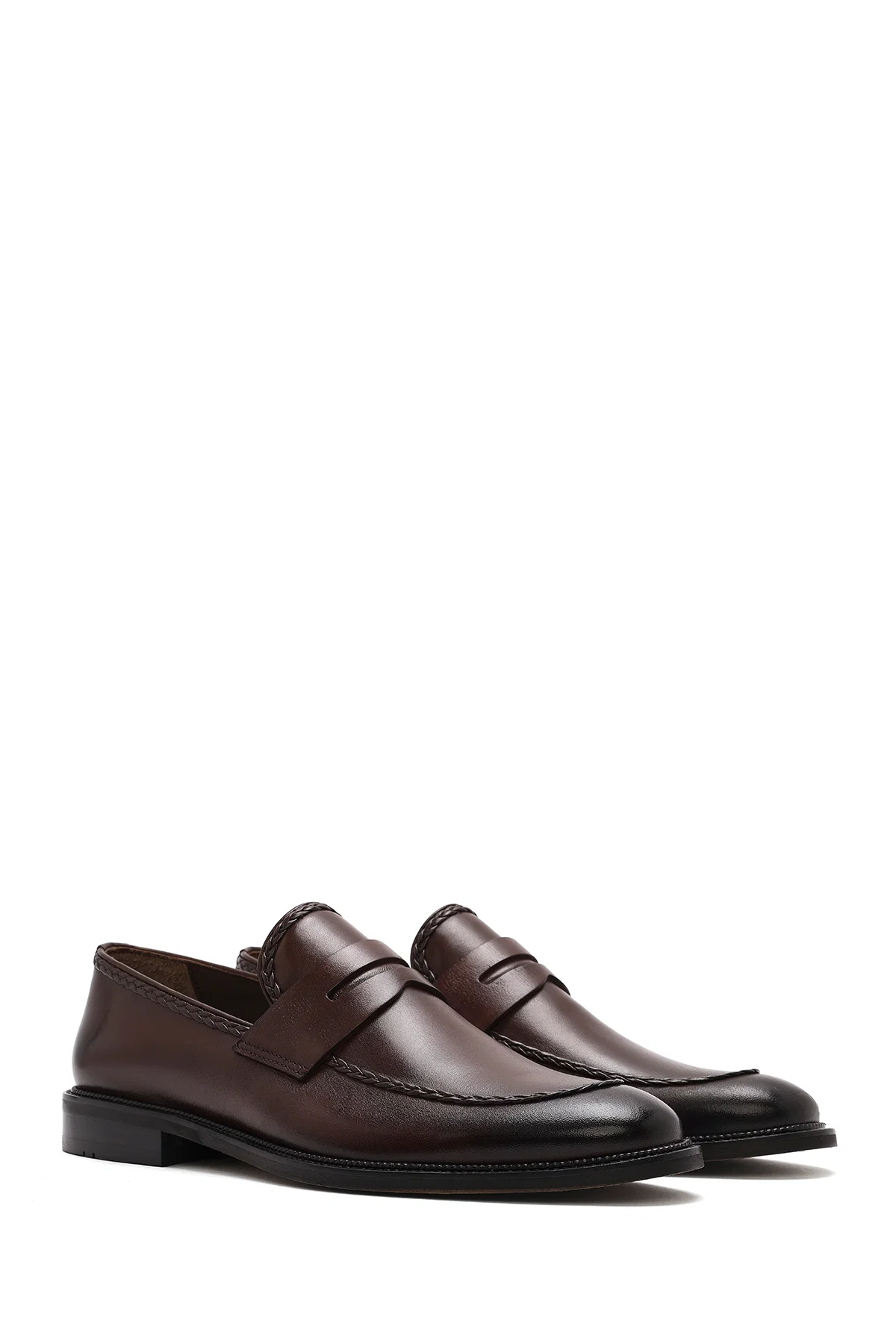 Erkek Kahverengi Deri Klasik Loafer - Image 3