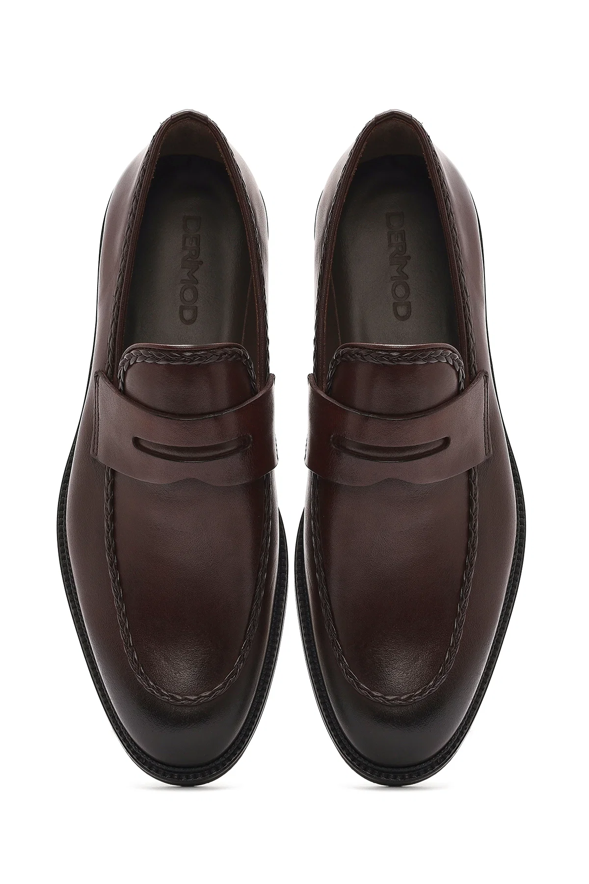 Erkek Kahverengi Deri Klasik Loafer - Image 7