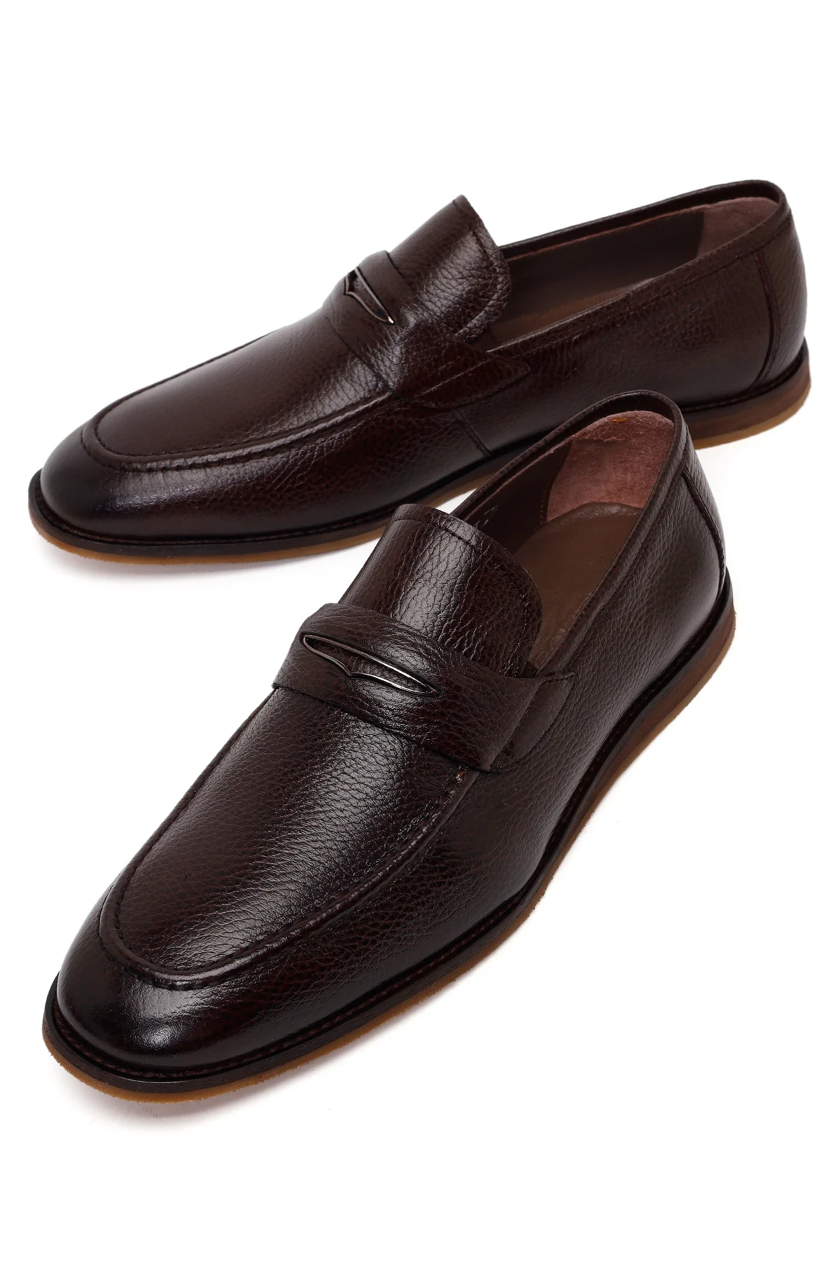 Erkek Kahverengi Deri Klasik Loafer - Image 10