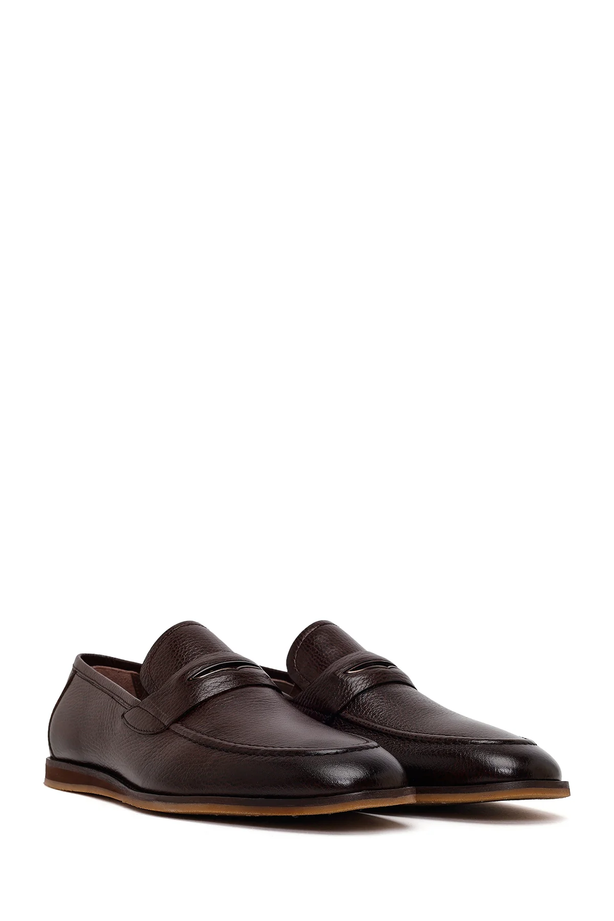 Erkek Kahverengi Deri Klasik Loafer - Image 2