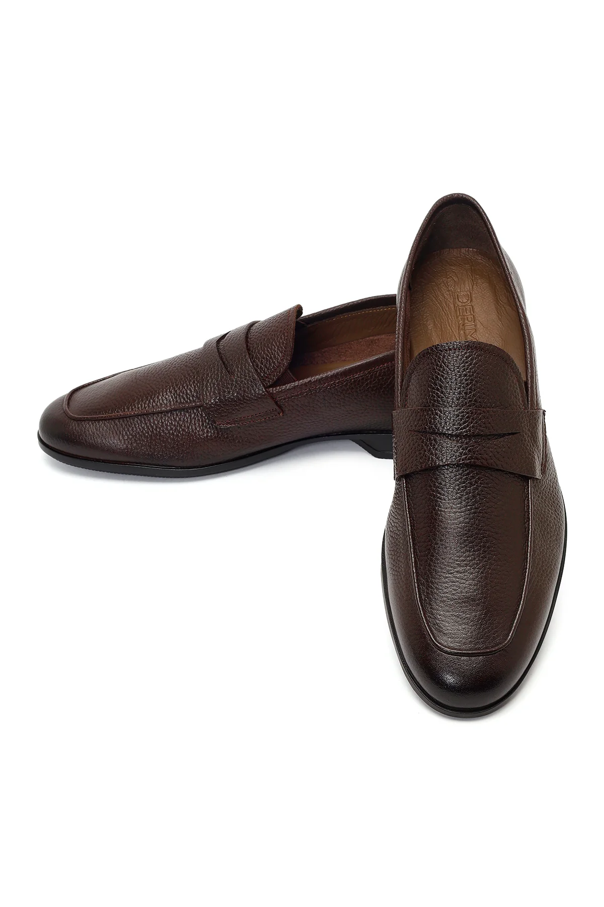 Erkek Kahverengi Deri Klasik Loafer - Image 10