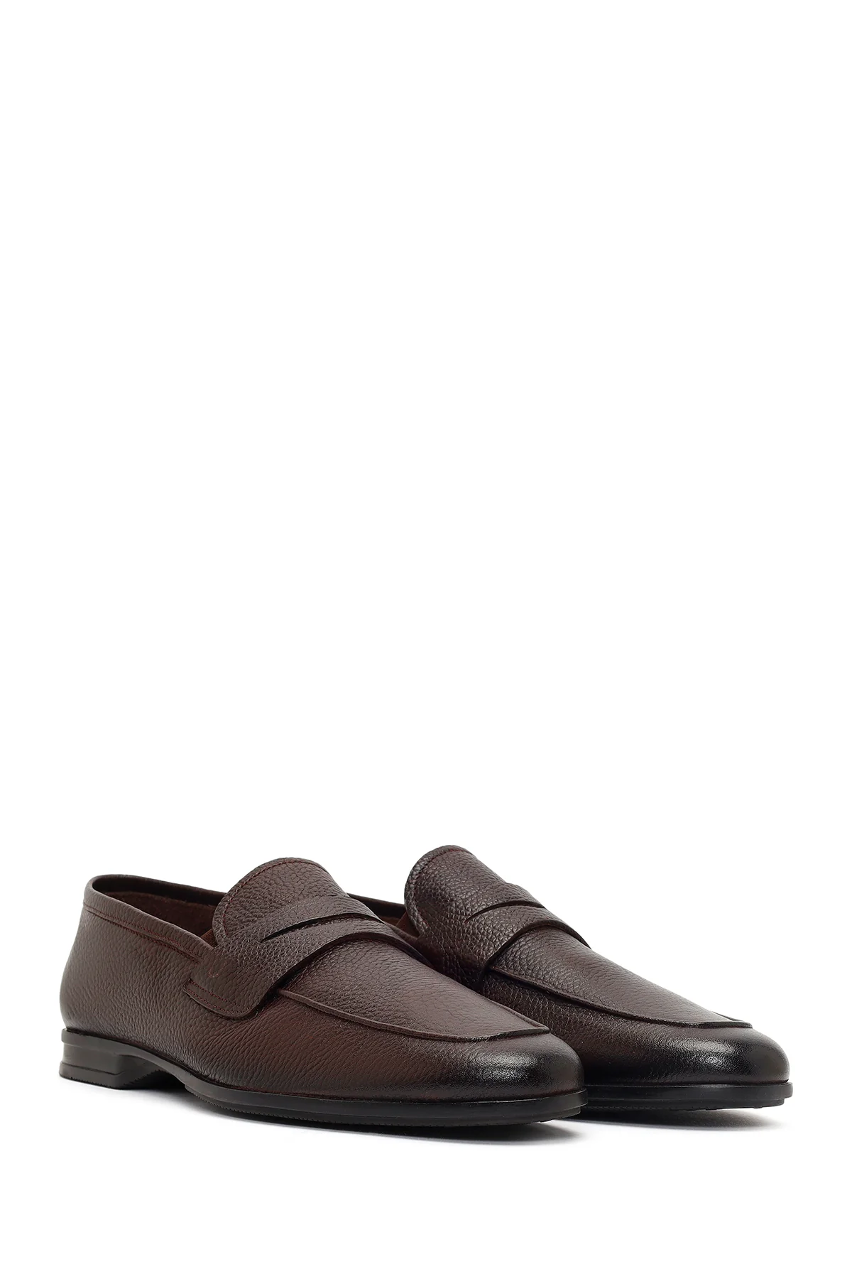 Erkek Kahverengi Deri Klasik Loafer - Image 2