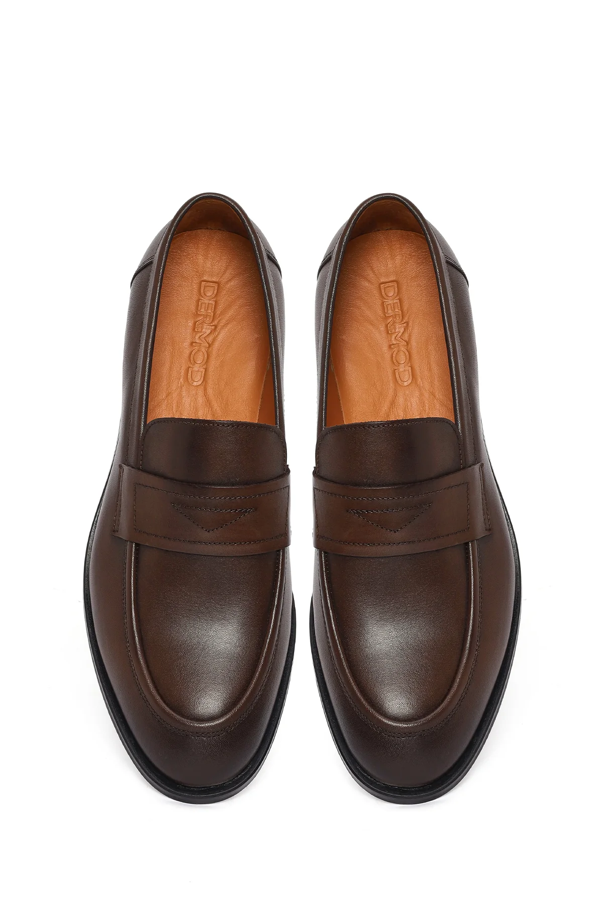 Erkek Kahverengi Deri Klasik Loafer - Image 4