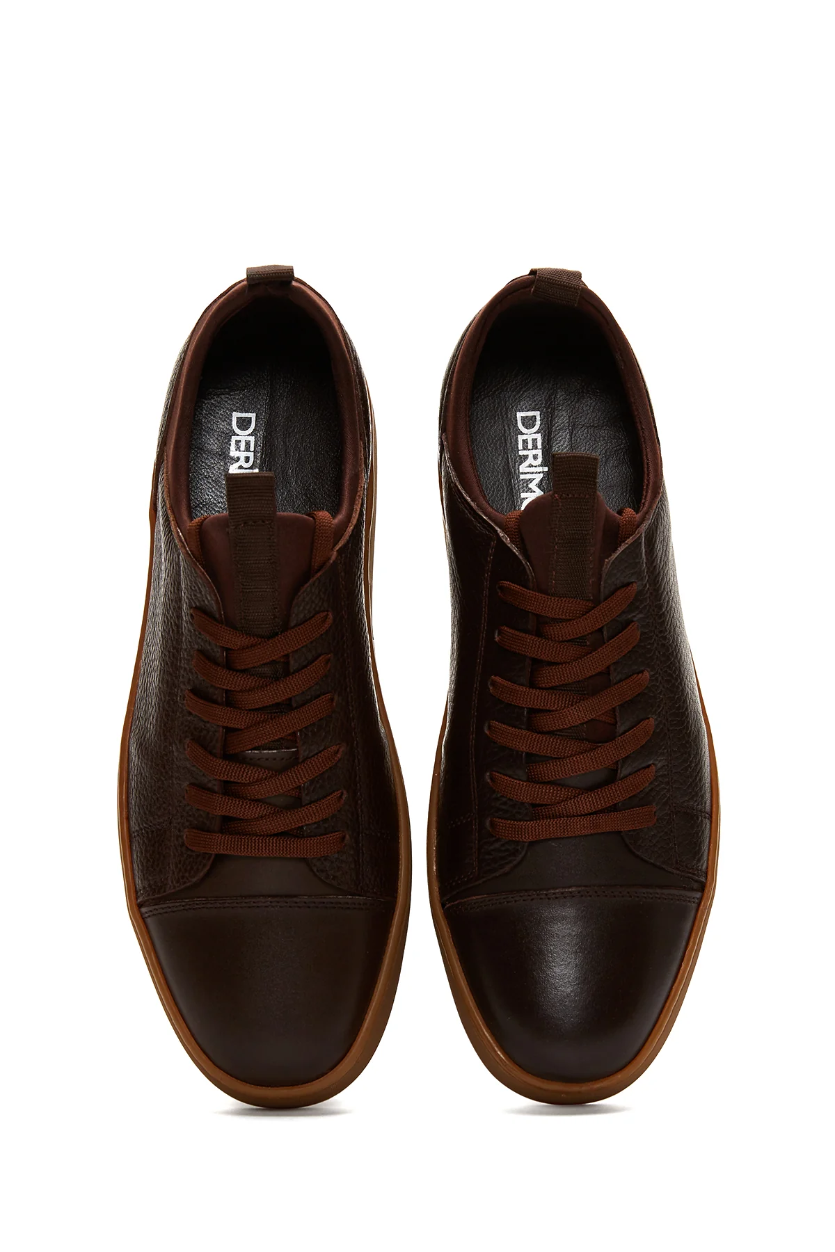 Erkek Kahverengi Deri Sneaker - Image 6