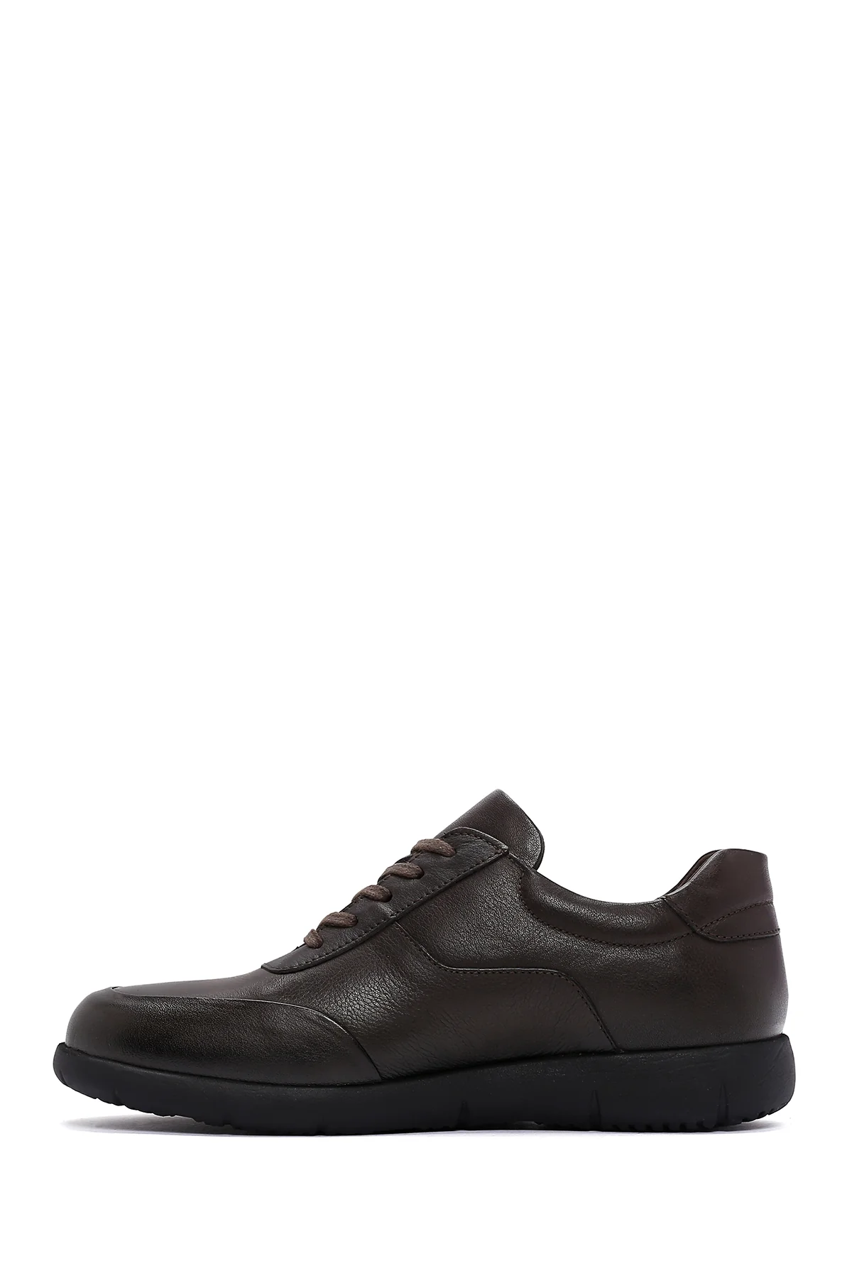 Erkek Kahverengi Deri Sneaker - Image 2