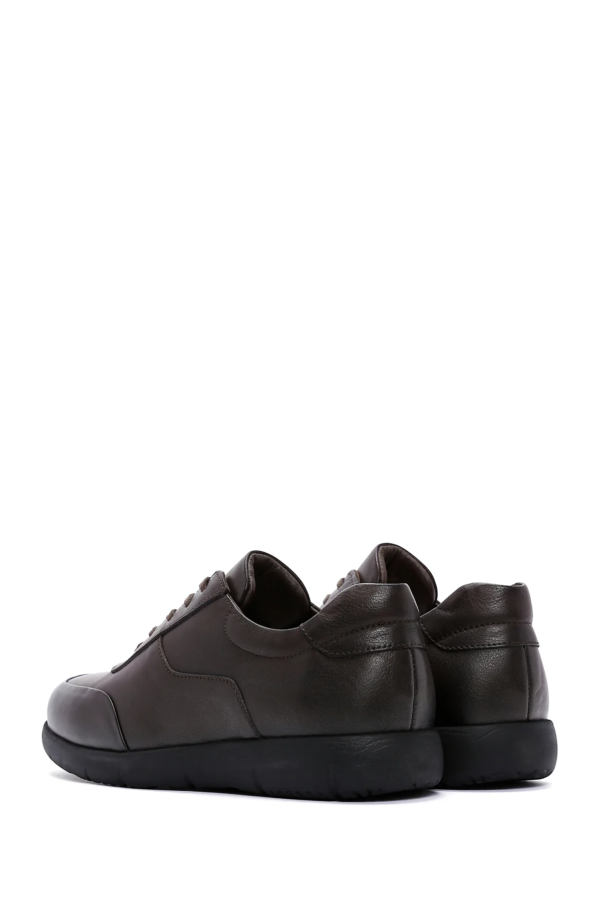 Erkek Kahverengi Deri Sneaker - Image 5