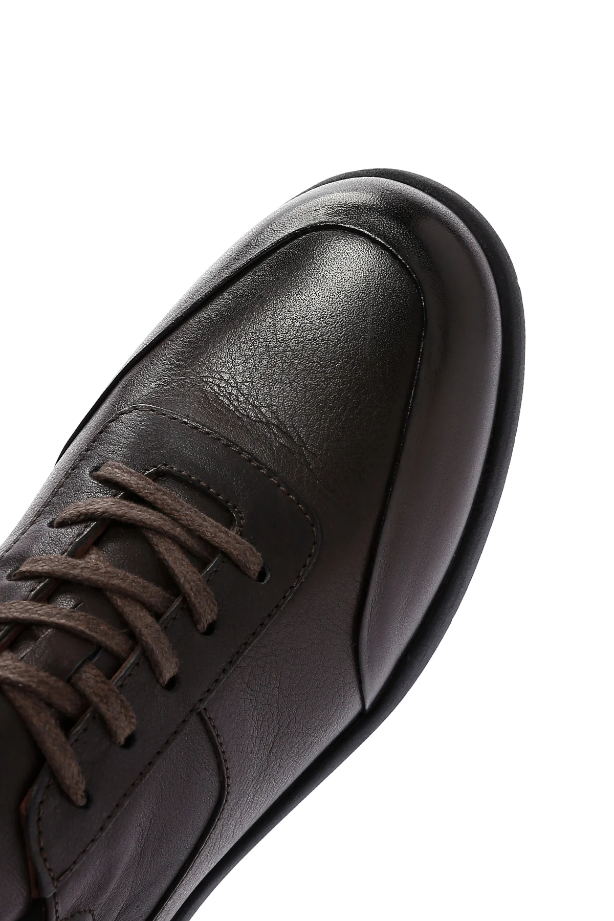 Erkek Kahverengi Deri Sneaker - Image 9