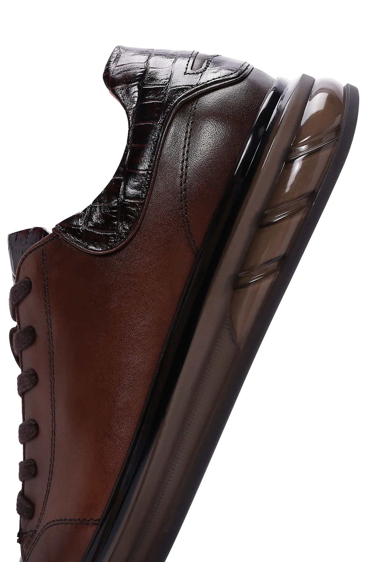 Erkek Kahverengi Deri Sneaker - Image 7