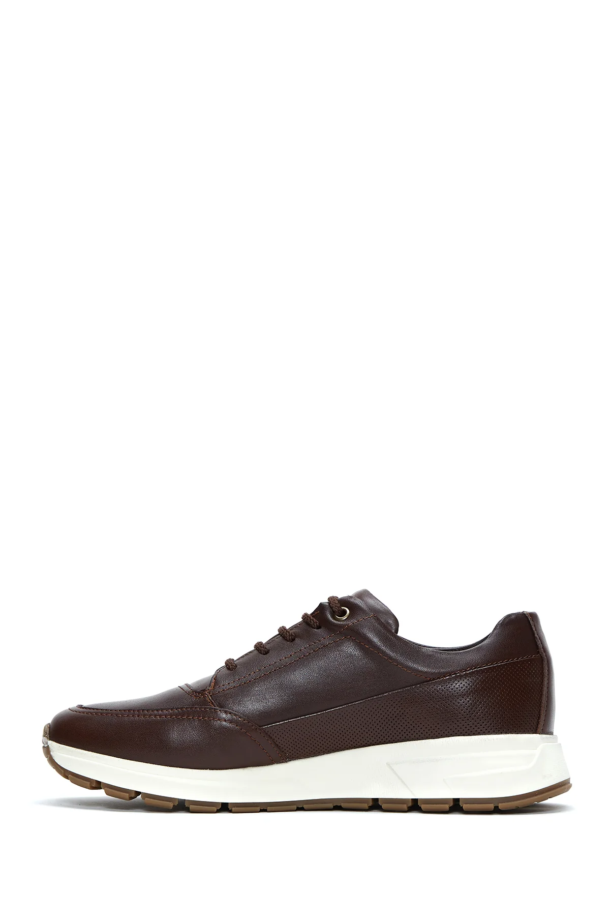 Erkek Kahverengi Deri Sneaker - Image 2