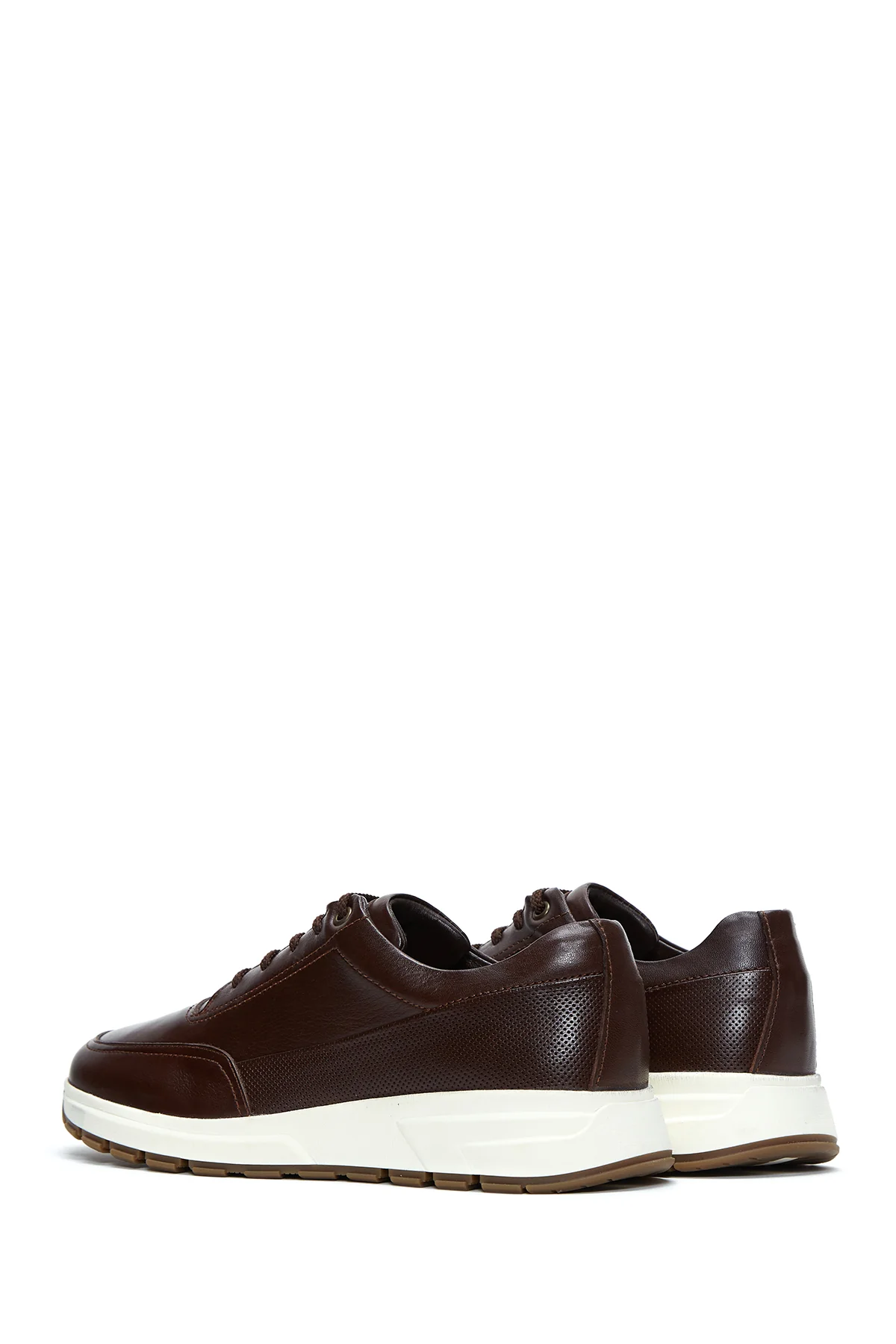 Erkek Kahverengi Deri Sneaker - Image 5
