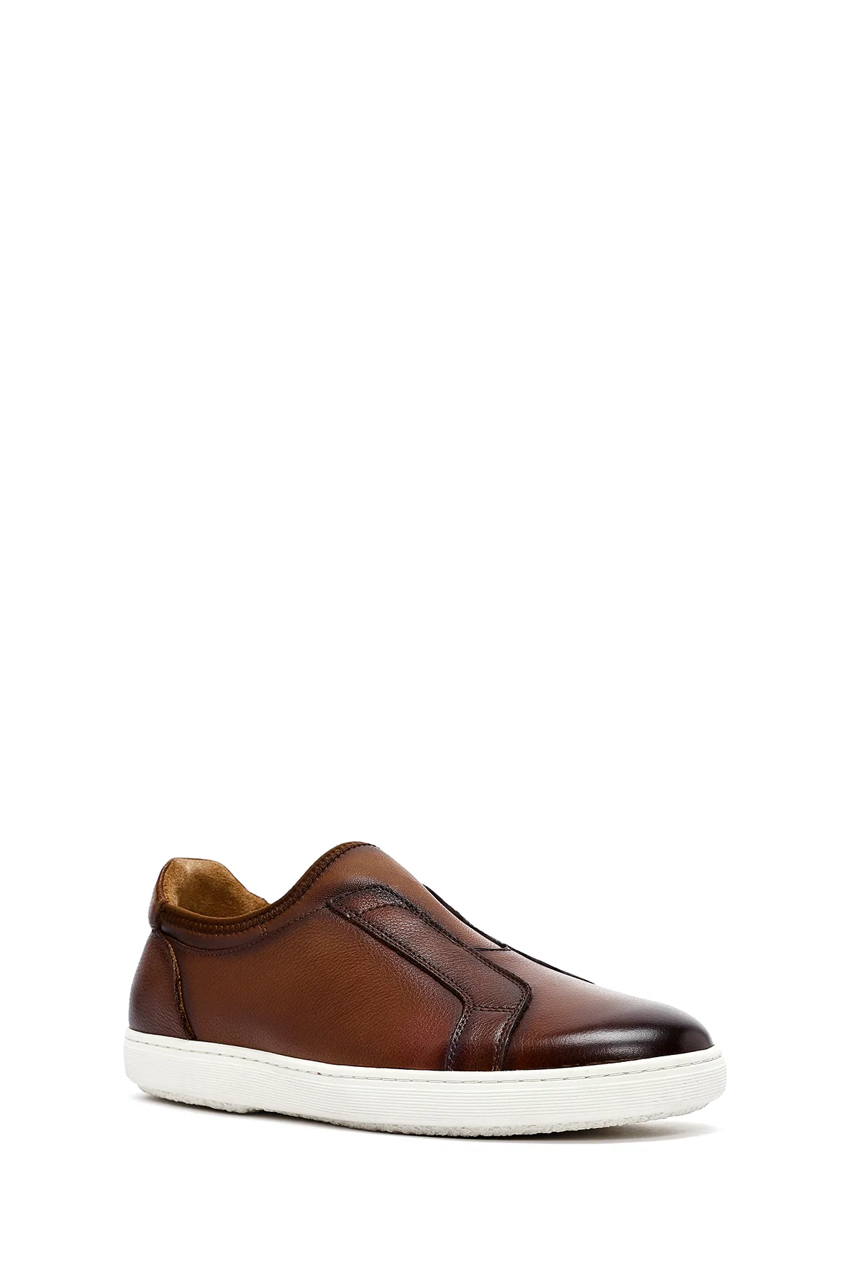 Erkek Kahverengi Deri Sneaker - Image 6