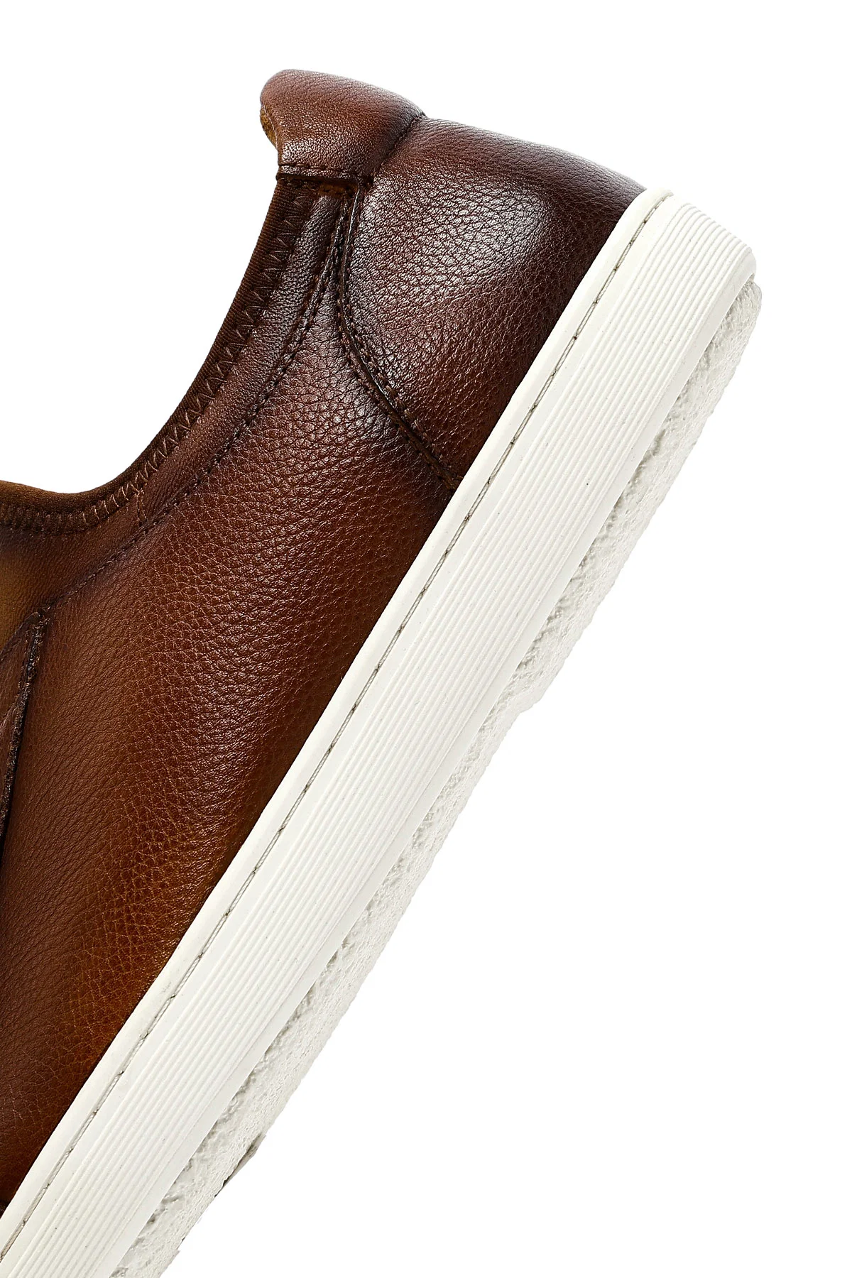 Erkek Kahverengi Deri Sneaker - Image 8