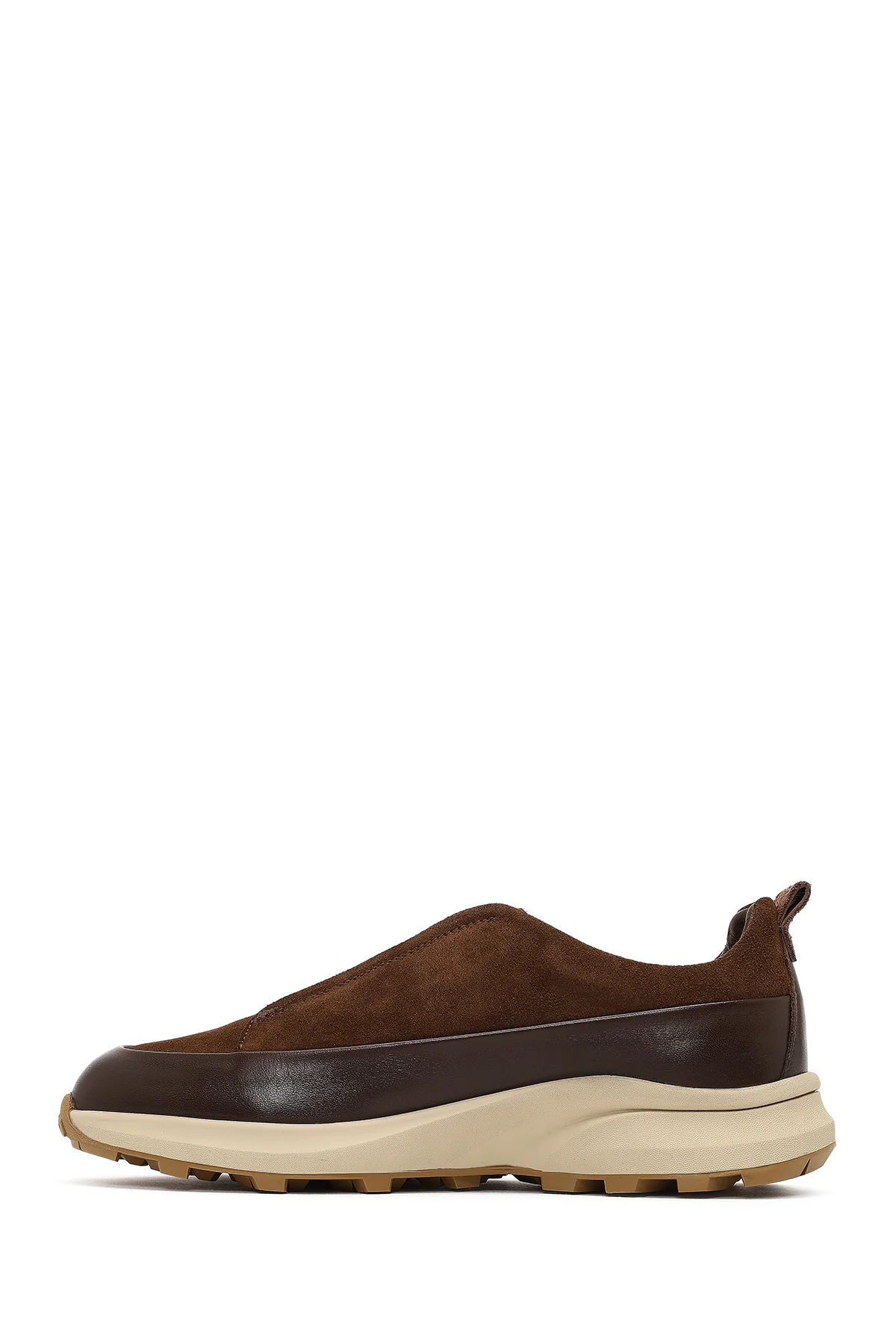 Erkek Kahverengi Kalın Tabanlı Deri Casual Sneaker - Image 2