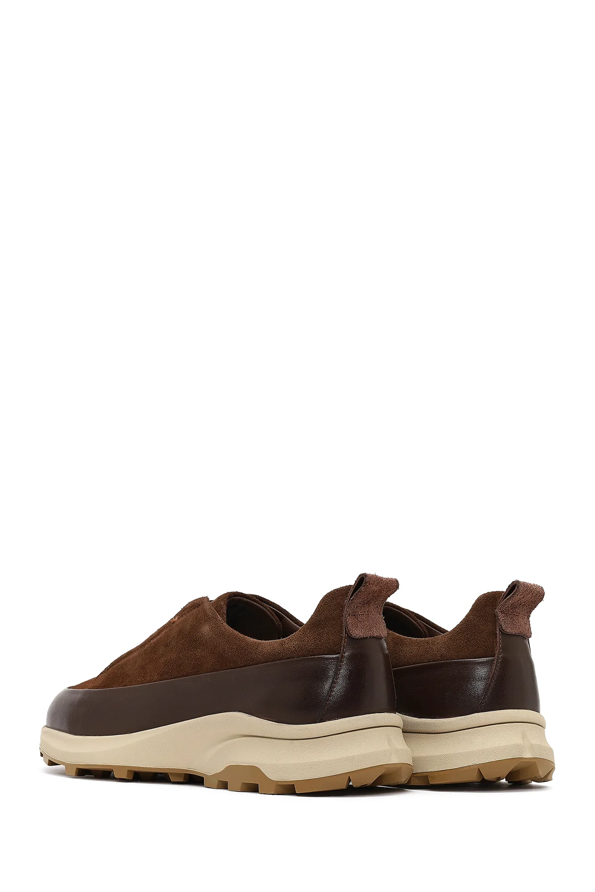 Erkek Kahverengi Kalın Tabanlı Deri Casual Sneaker - Image 5