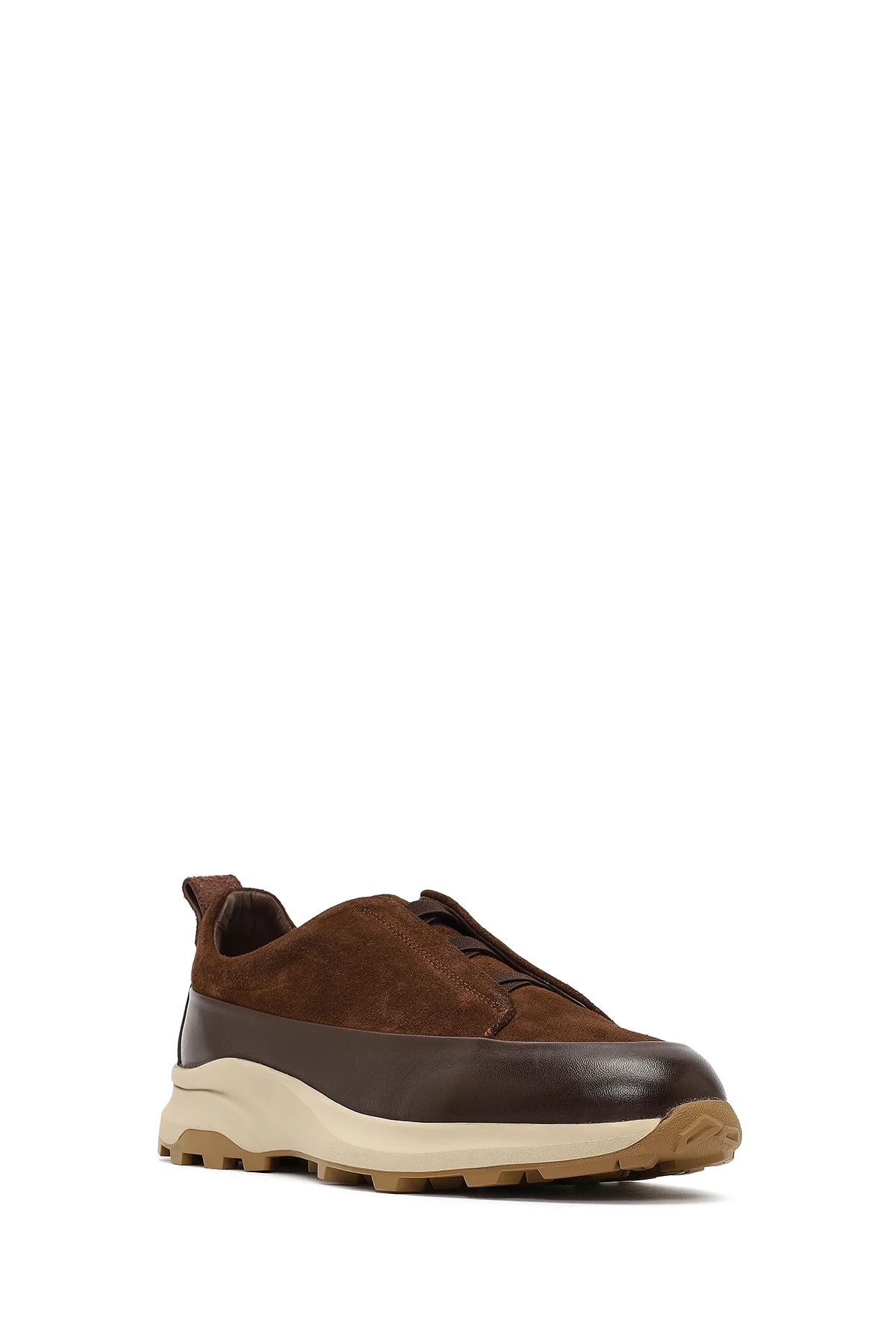 Erkek Kahverengi Kalın Tabanlı Deri Casual Sneaker - Image 6