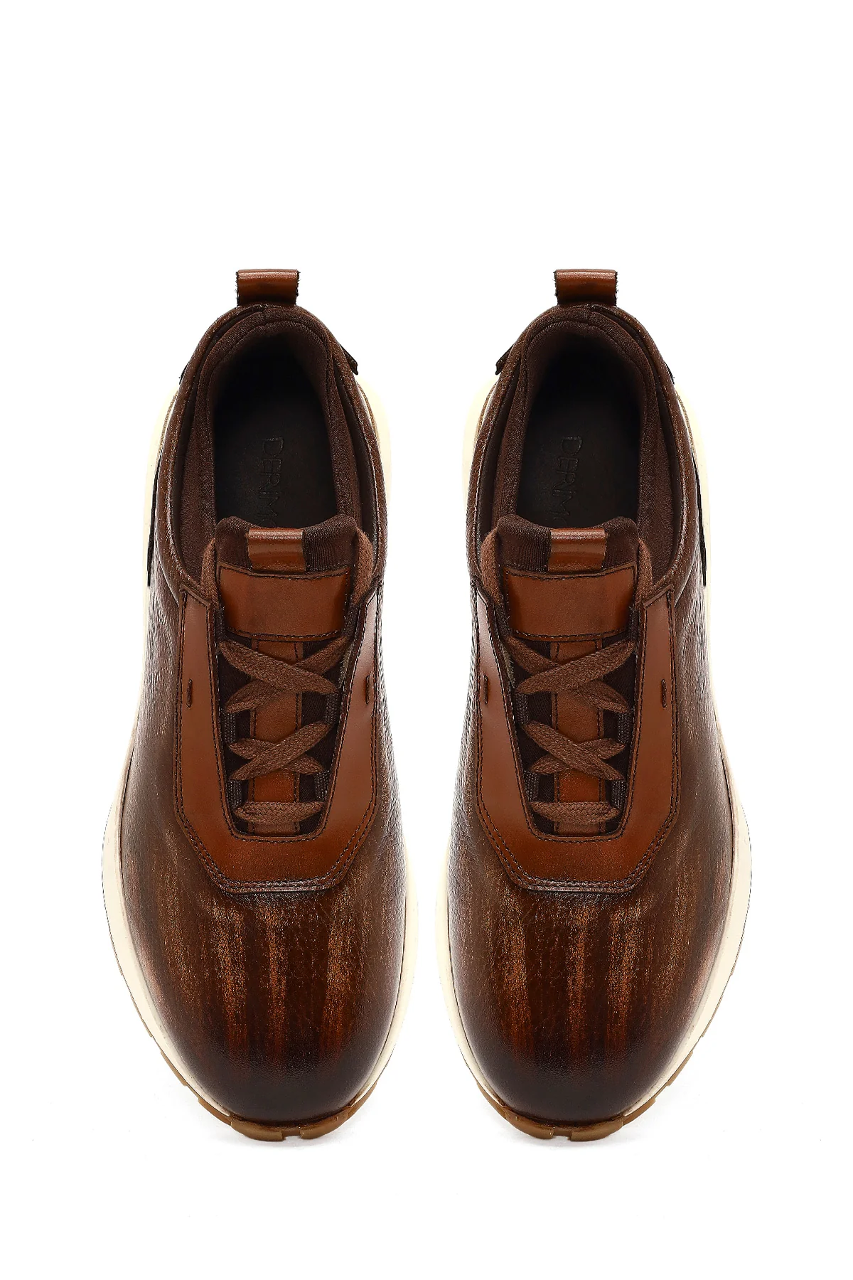 Erkek Kahverengi Kalın Tabanlı Deri Casual Sneaker - Image 7