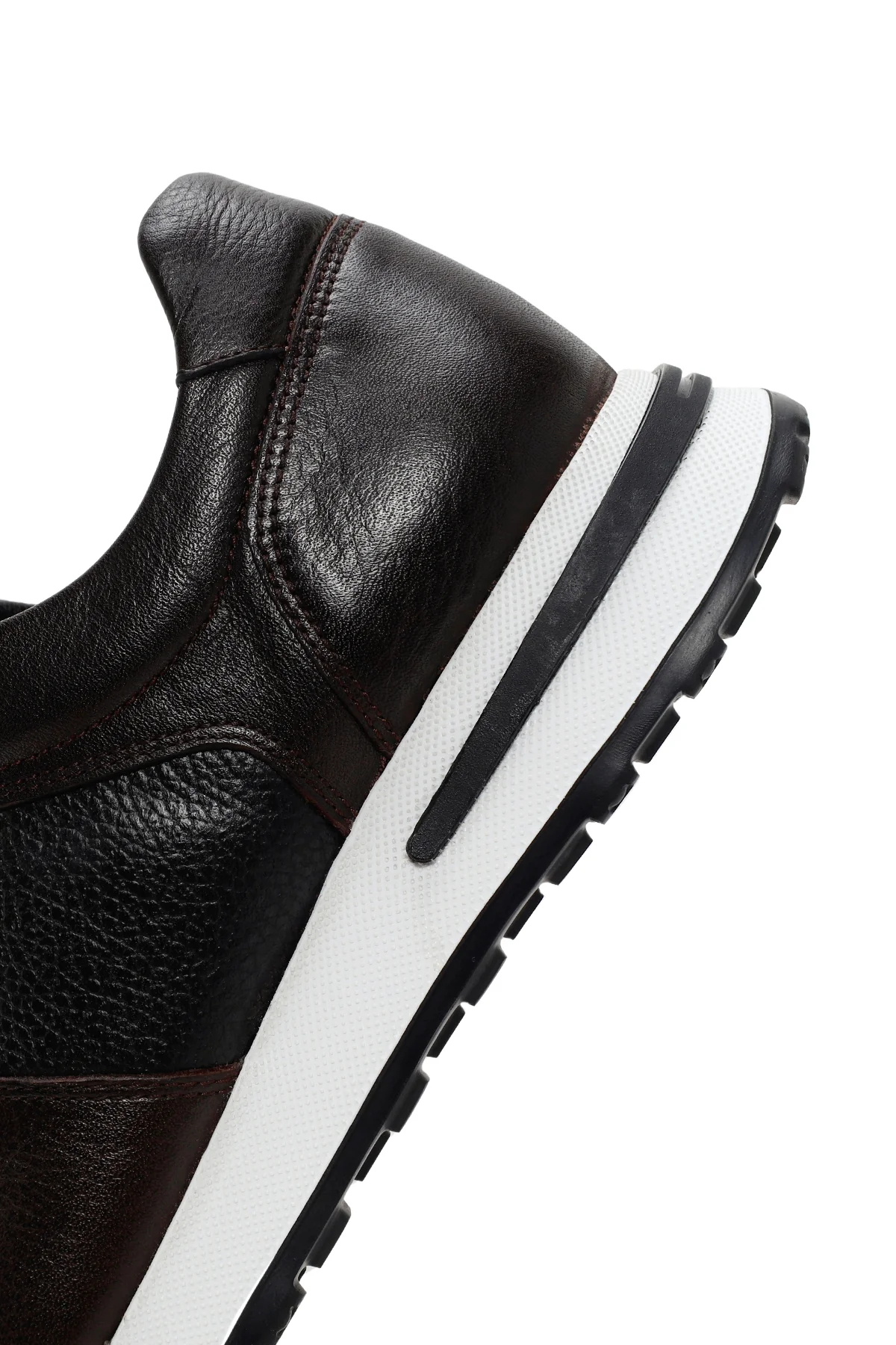 Erkek Kahverengi Kalın Tabanlı Deri Sneaker - Image 7