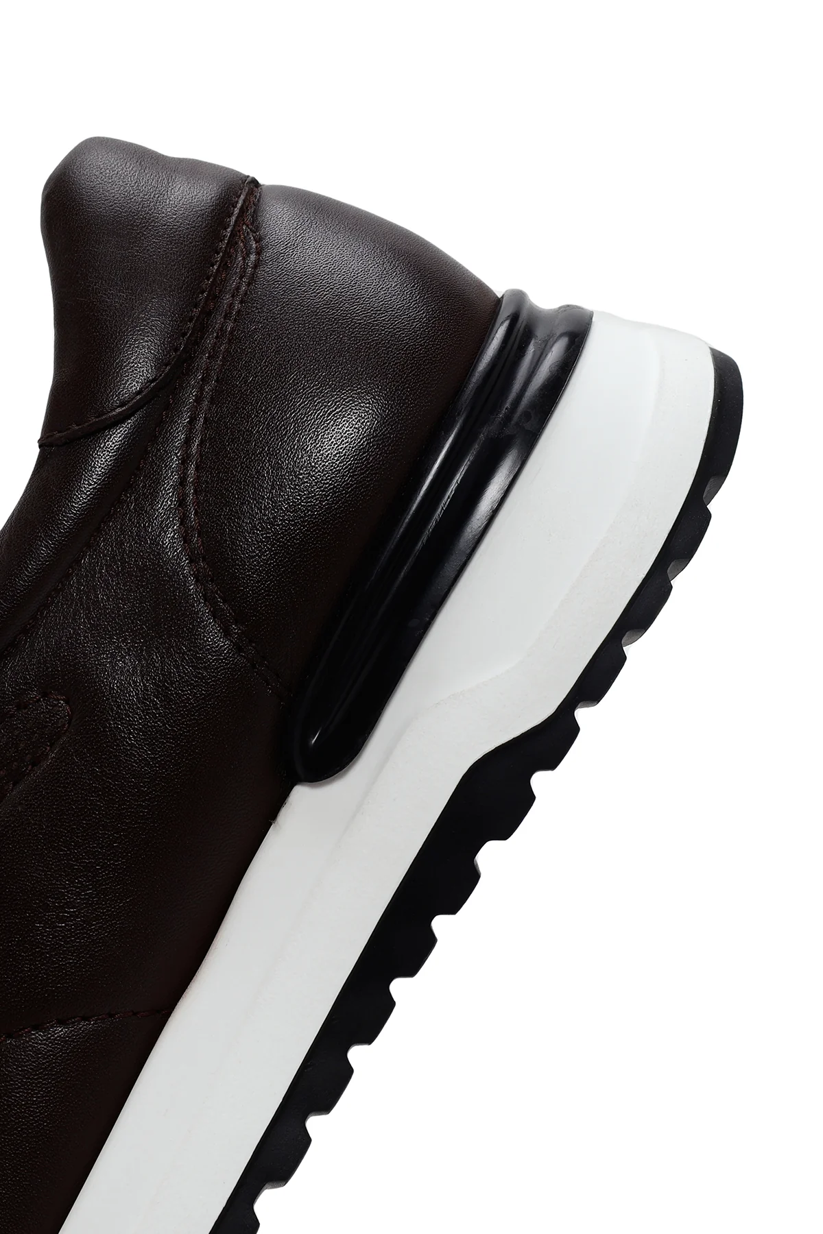 Erkek Kahverengi Kalın Tabanlı Deri Sneaker - Image 7
