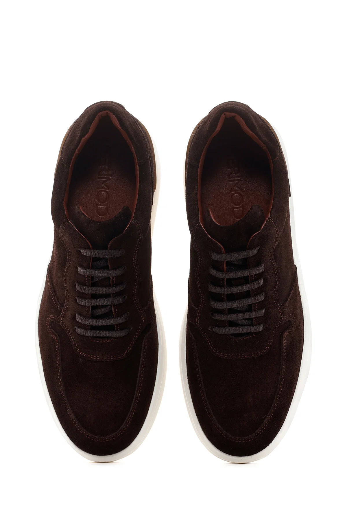 Erkek Kahverengi Kalın Tabanlı Süet Deri Sneaker - Image 6