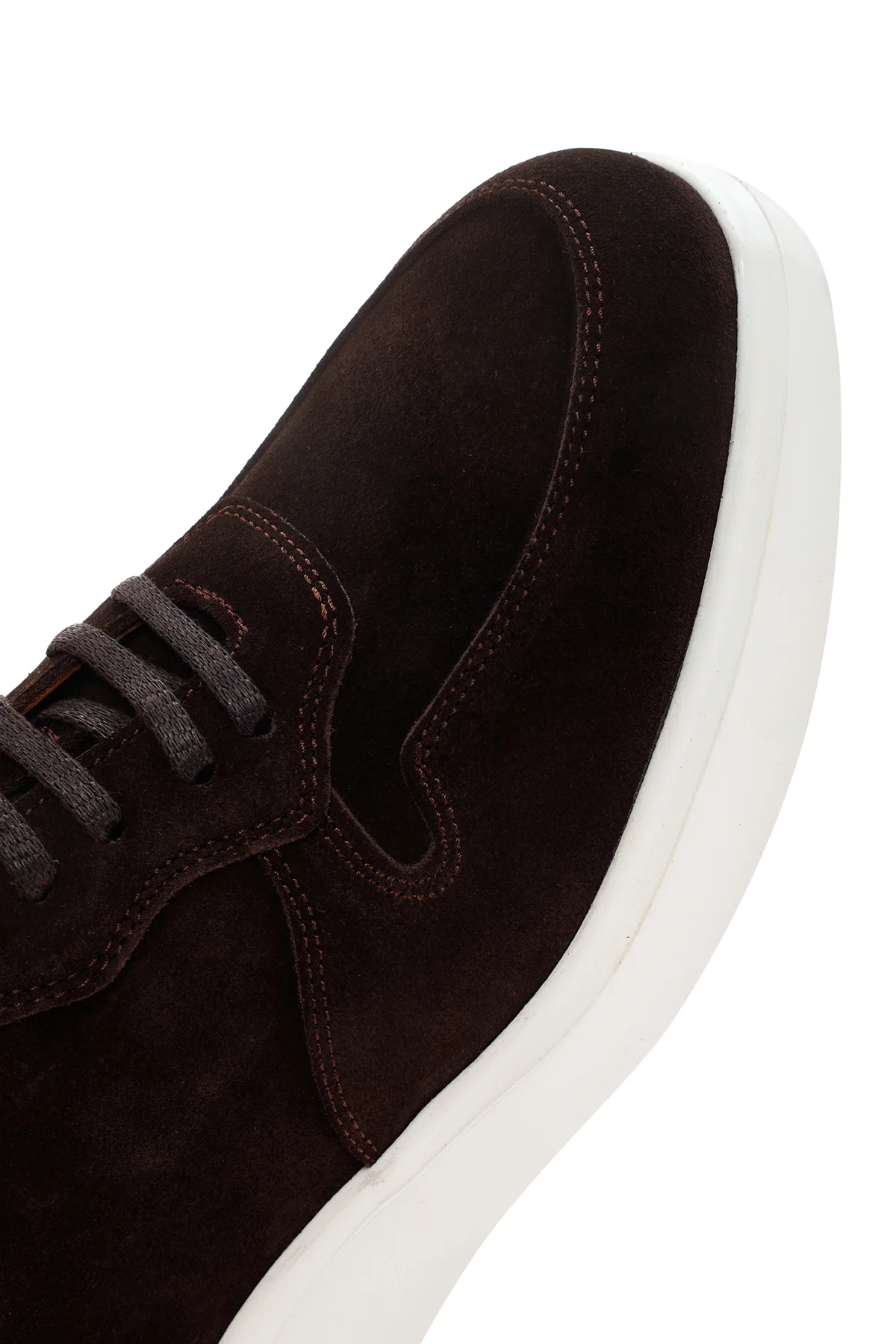 Erkek Kahverengi Kalın Tabanlı Süet Deri Sneaker - Image 9