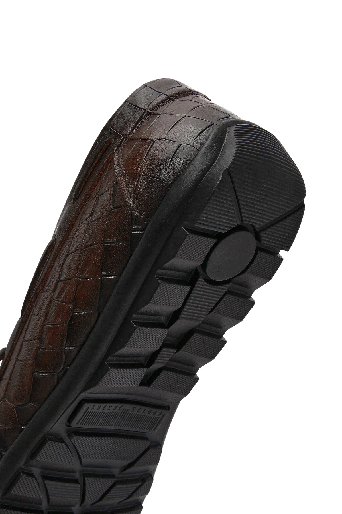 Erkek Kahverengi Kroko Desenli Deri Casual Loafer - Image 8