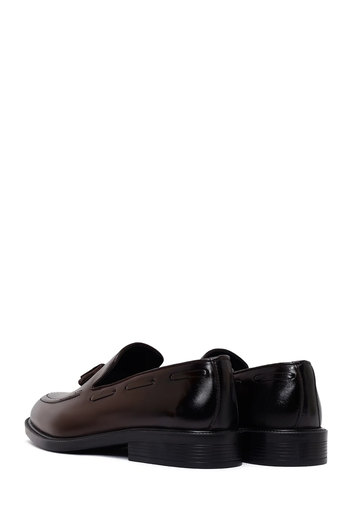 Erkek Kahverengi Püsküllü Deri Klasik Loafer - Image 6