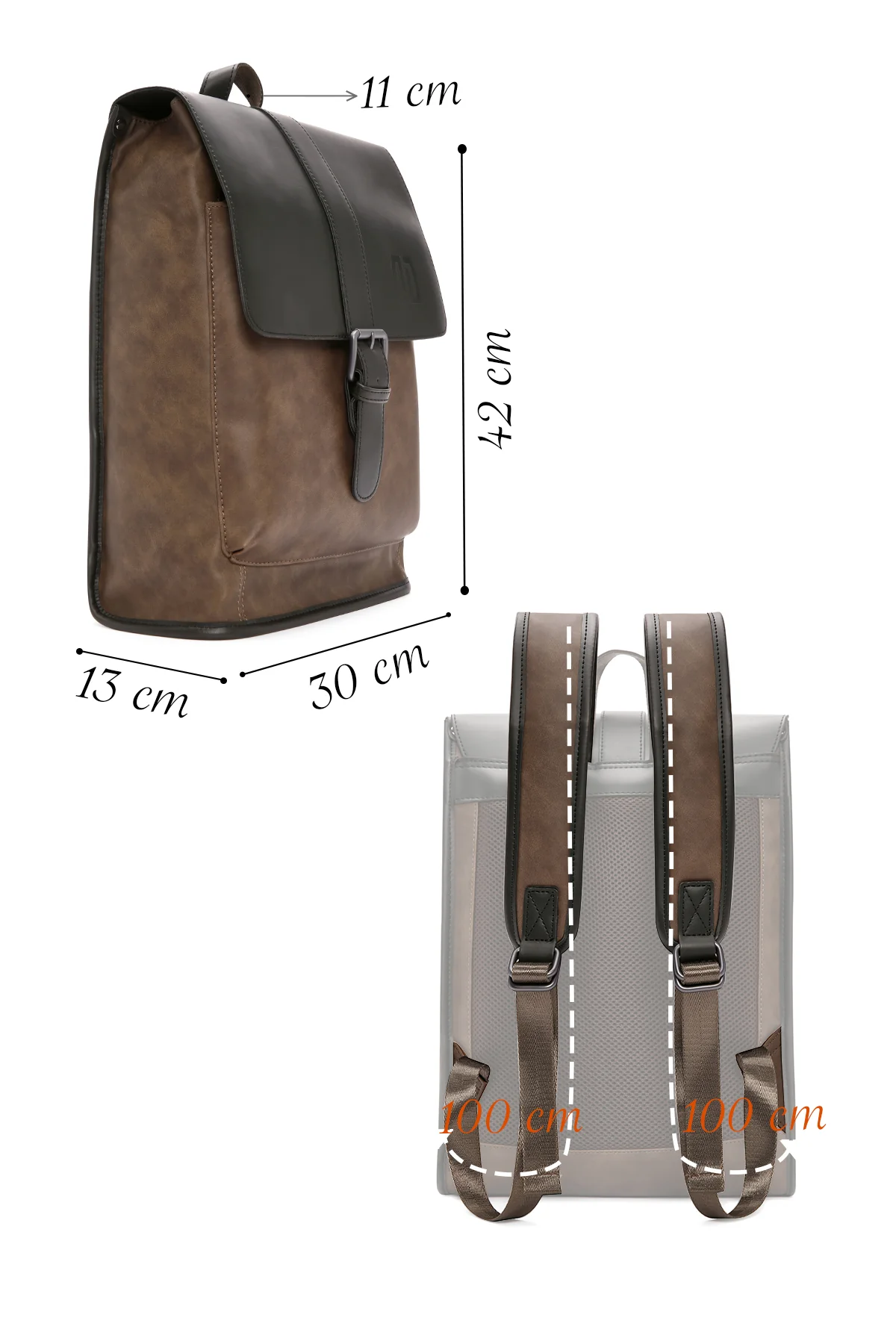 Erkek Kahverengi Sırt Çantası - Image 3