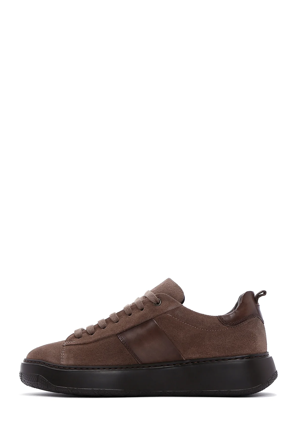 Erkek Kahverengi Süet Deri Kalın Tabanlı Sneaker - Image 2