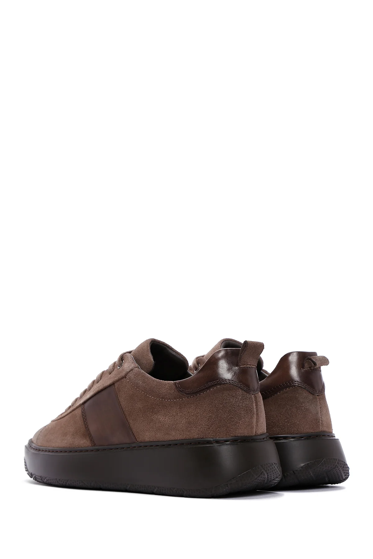 Erkek Kahverengi Süet Deri Kalın Tabanlı Sneaker - Image 5