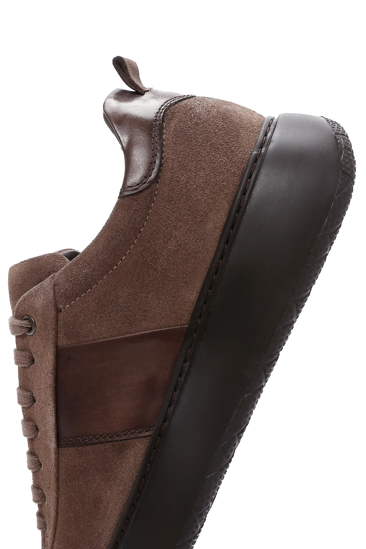 Erkek Kahverengi Süet Deri Kalın Tabanlı Sneaker - Image 7
