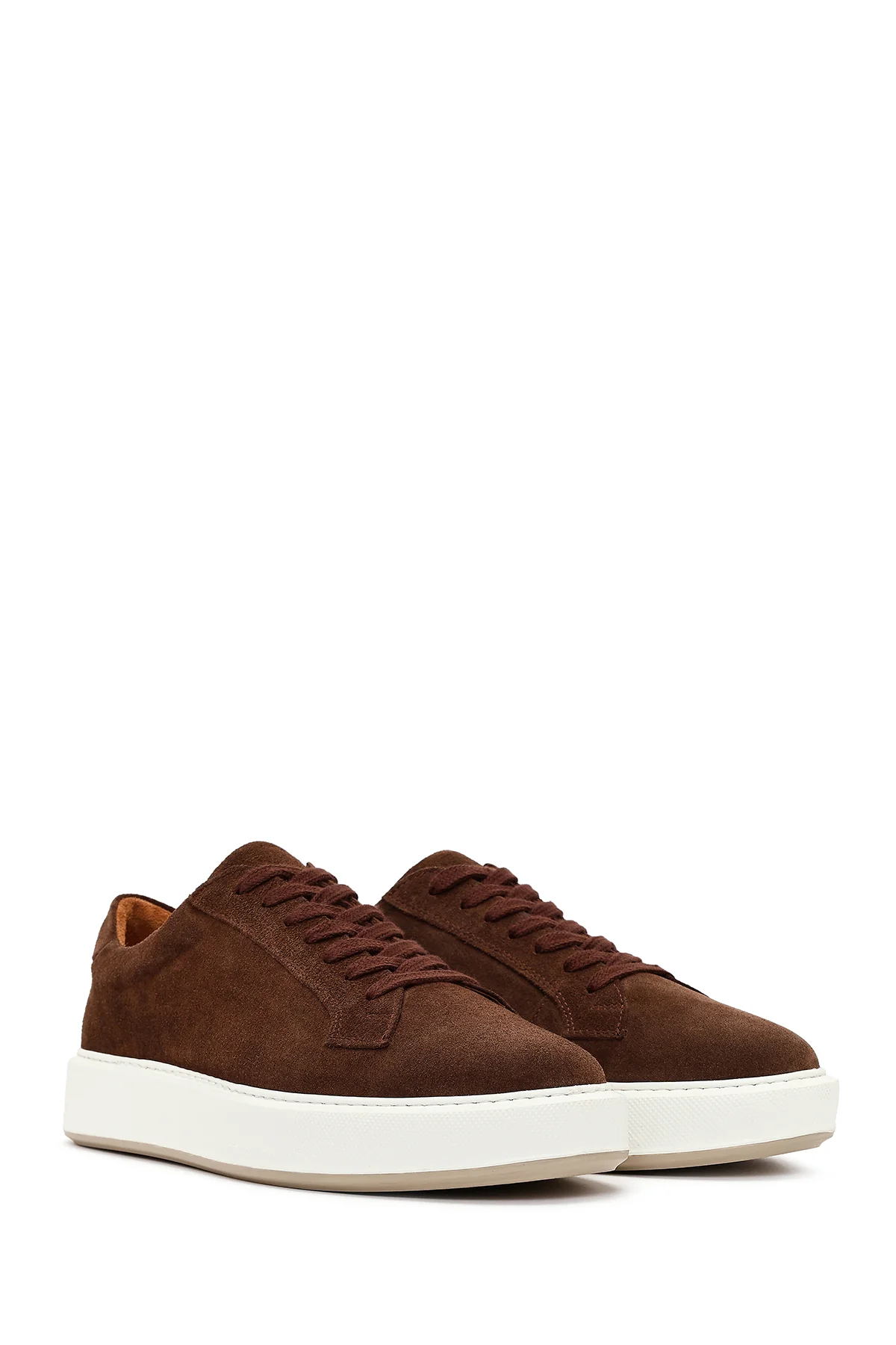 Erkek Kahverengi Süet Deri Sneaker - Image 2