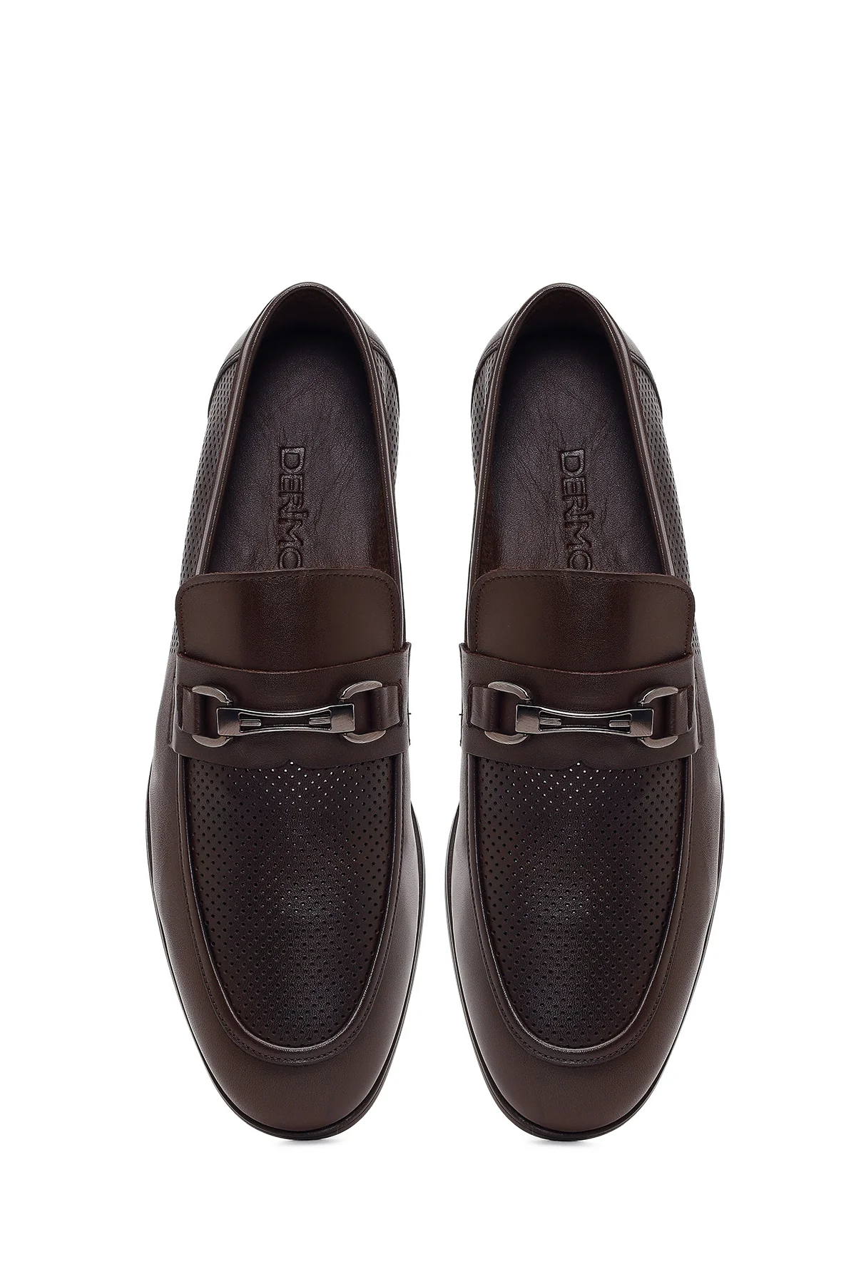 Erkek Kahverengi Tokalı Deri Casual Loafer - Image 4