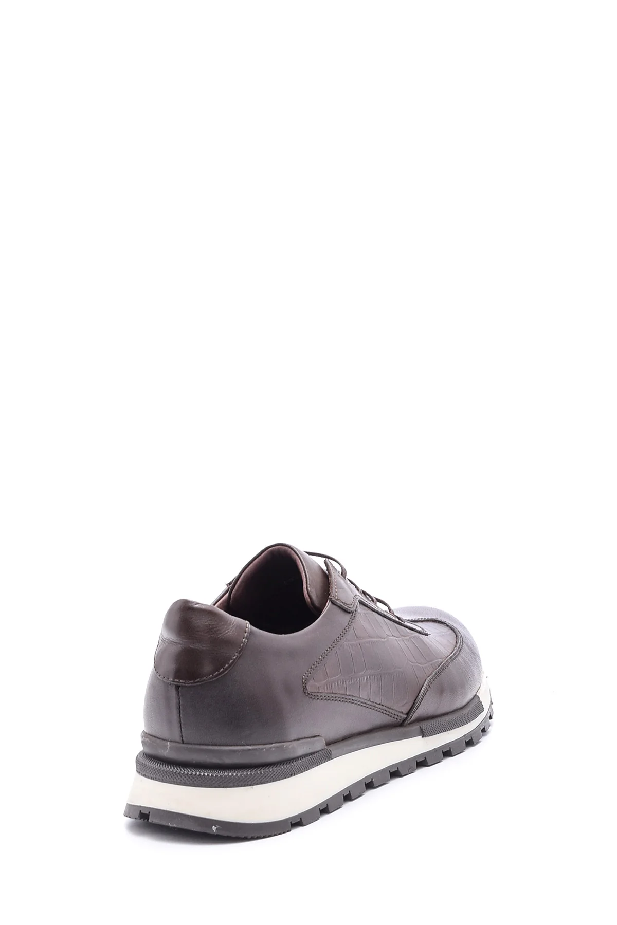 Erkek Kroko Detaylı Deri Sneaker - Image 5