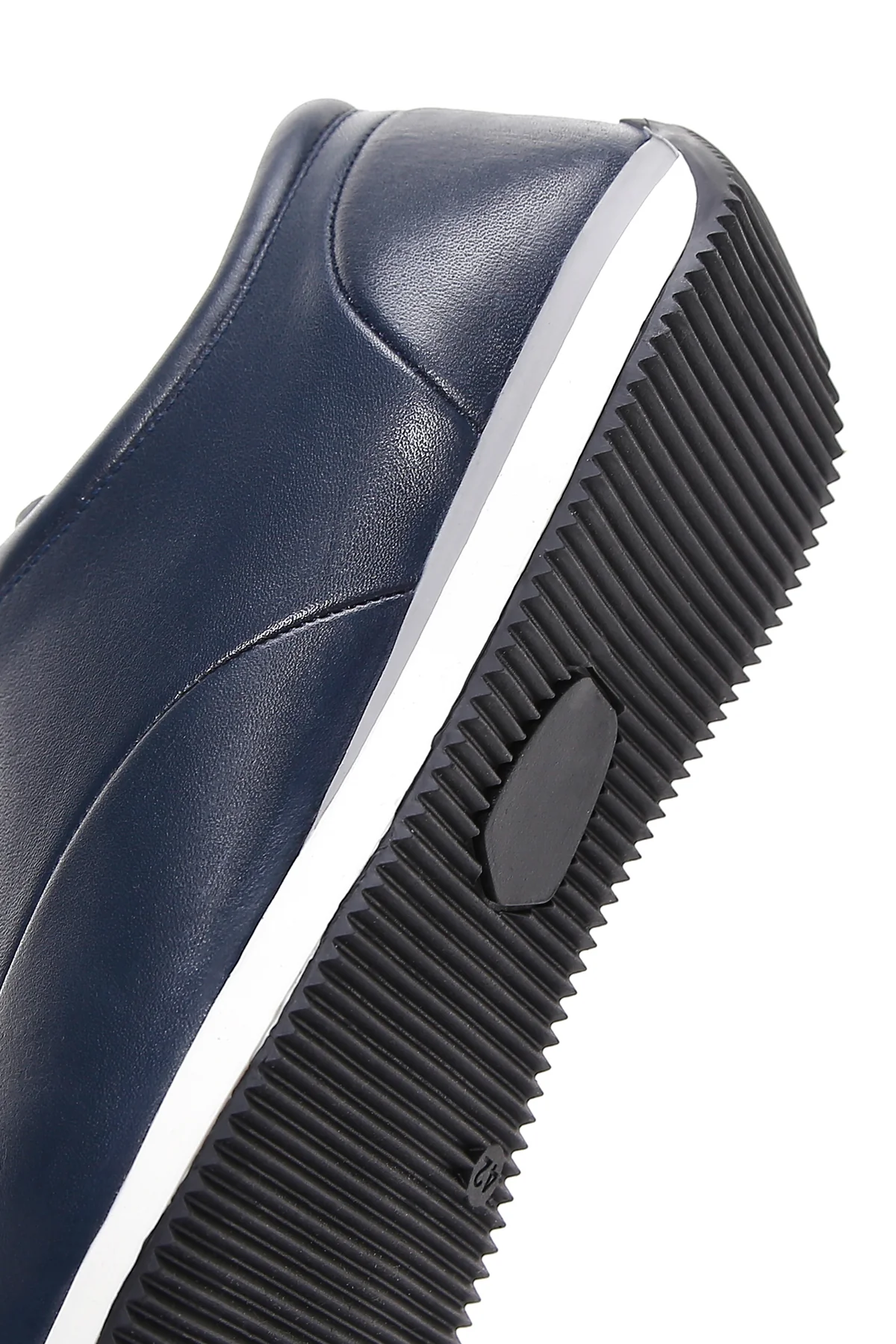 Erkek Lacivert Bağcıklı Deri Casual Sneaker - Image 8